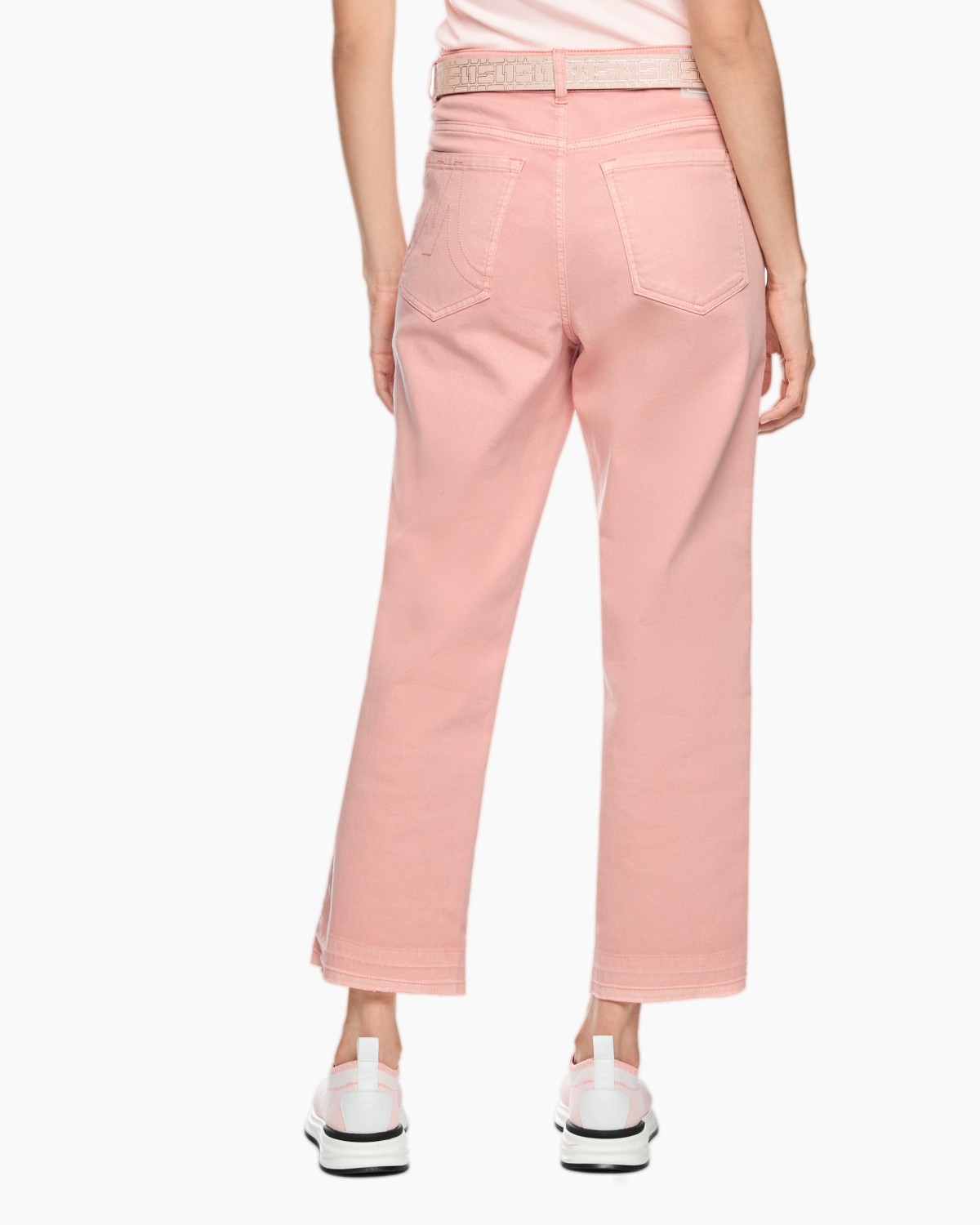 broek, roze, wijdgaand, geroorde lengte, riem