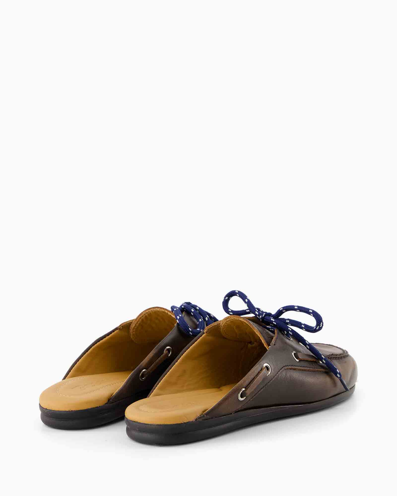 sloffen, moccasins, leer, bruin, blauwe_veters