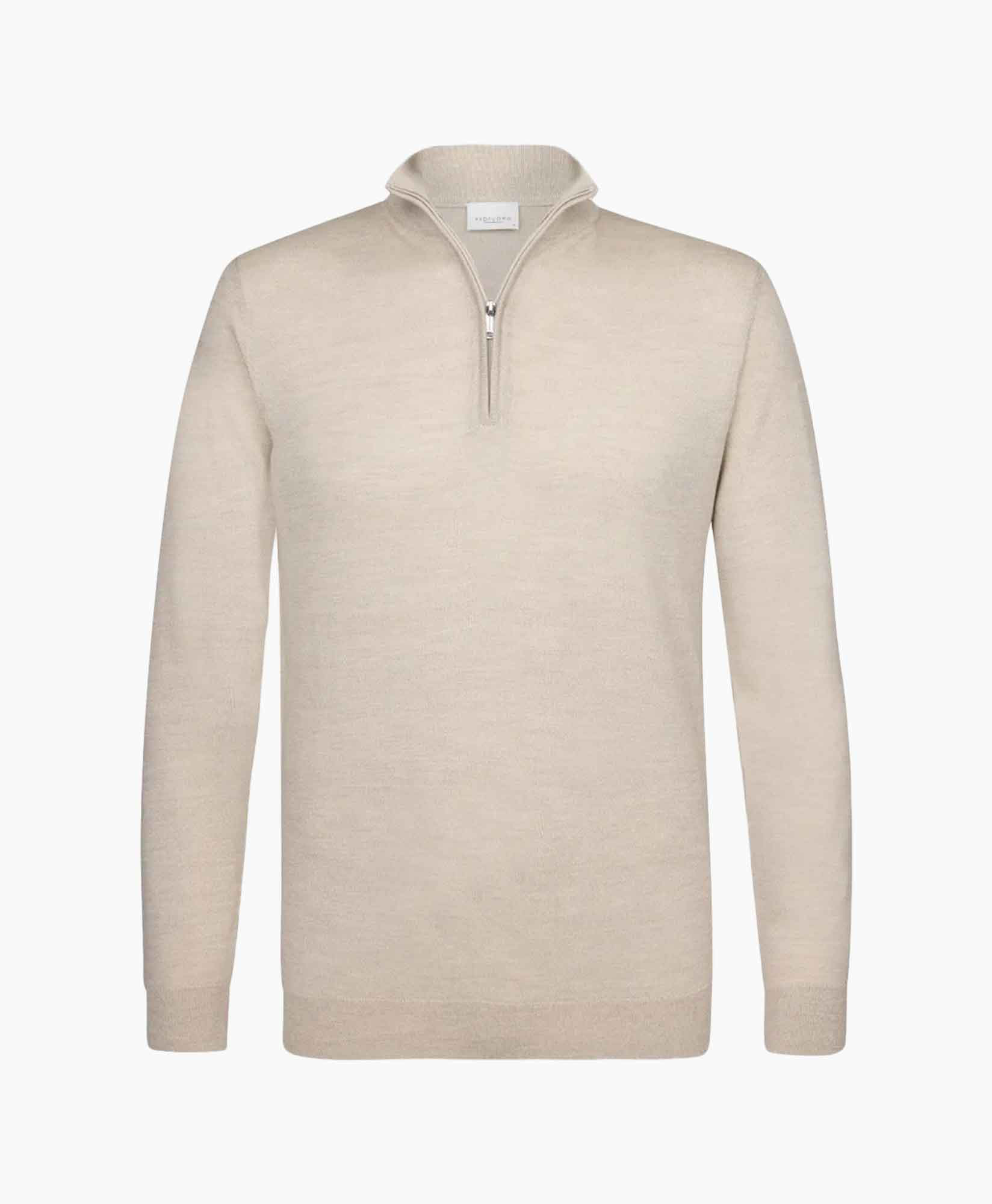 Pullover Half Zip Beige