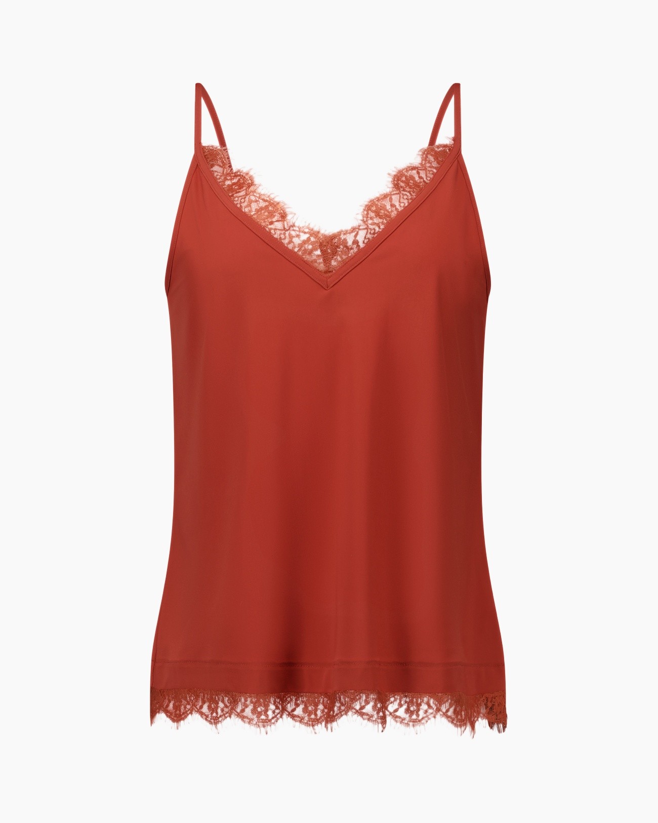 mouwloze top, slip, kant, rood, lingerie