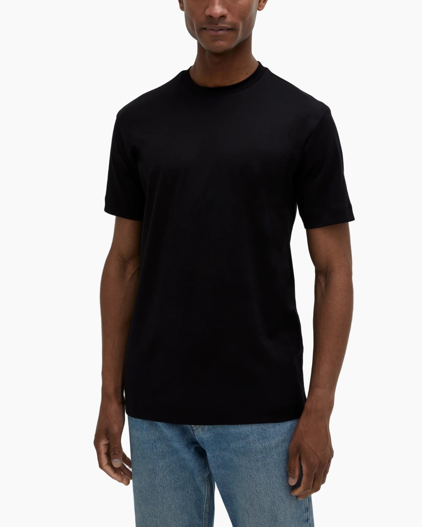 T-shirt Interlock Supima Zwart