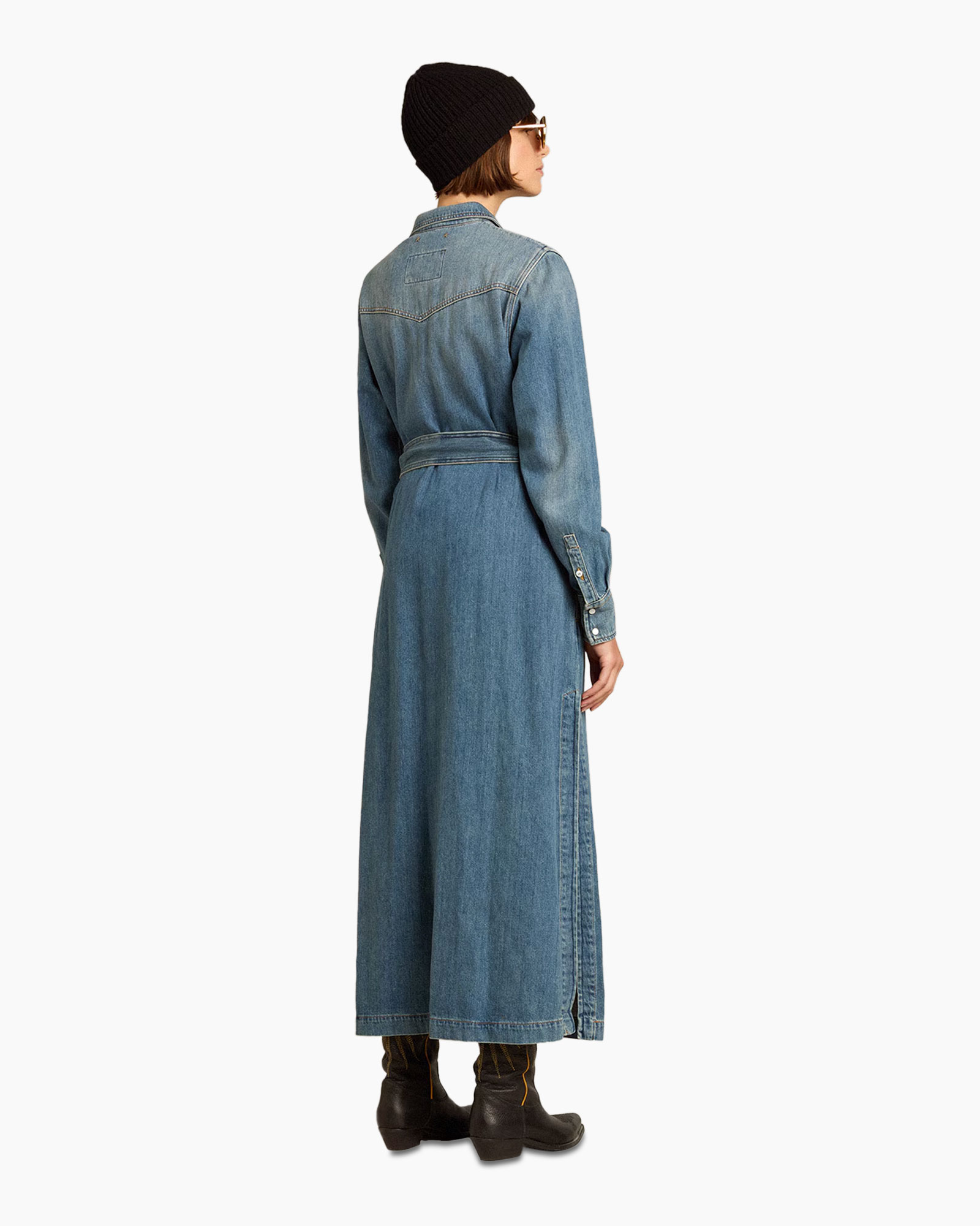 Midi Jurk Golden W's Chemisier Medium Stone Washed midden blauw