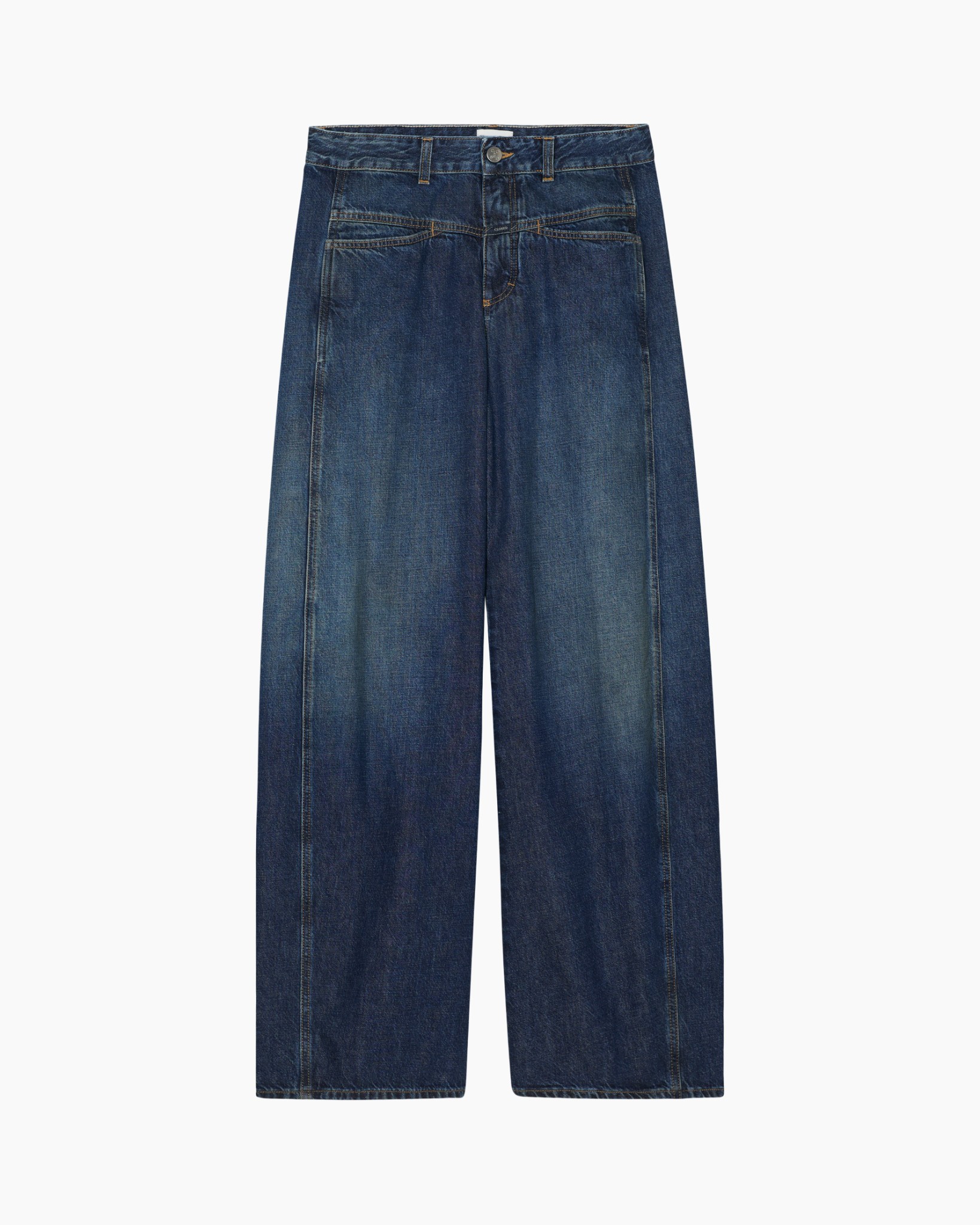 spijkerbroek, denim, wijd model, indigo, zakken