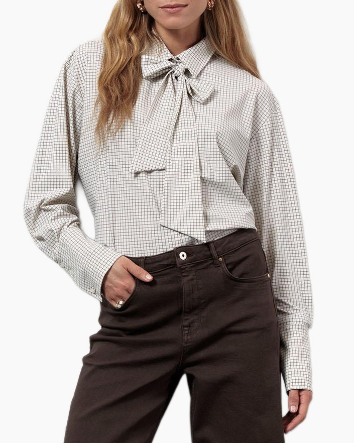 Blouse Hollis Dot Check Ecru