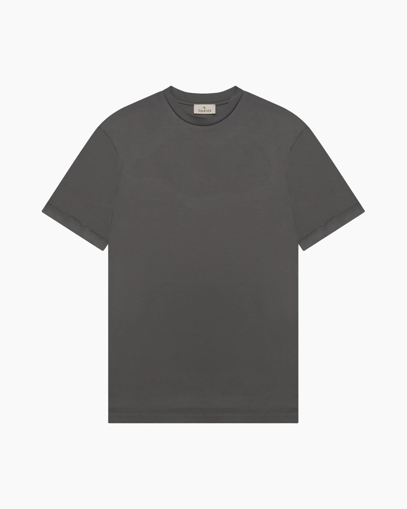t-shirt, mouwen kort, rond hals, effen kleur, grijs