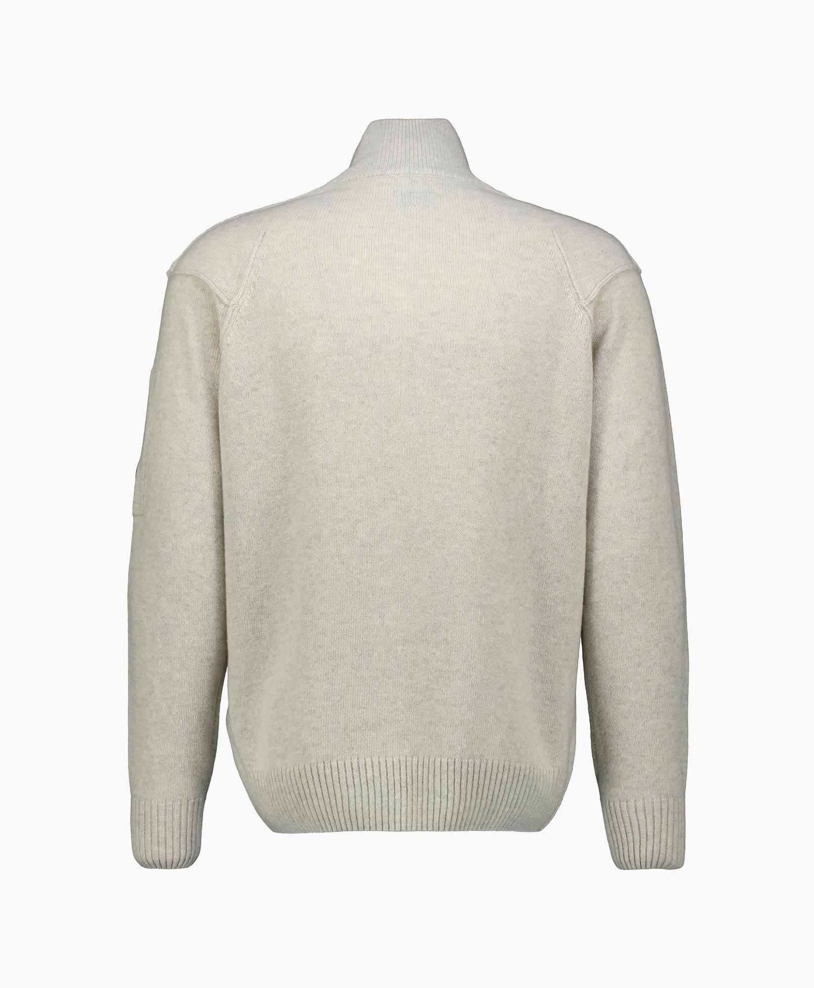 Gebreide Trui Lambswool 1/2 Zip Polo Collar Beige