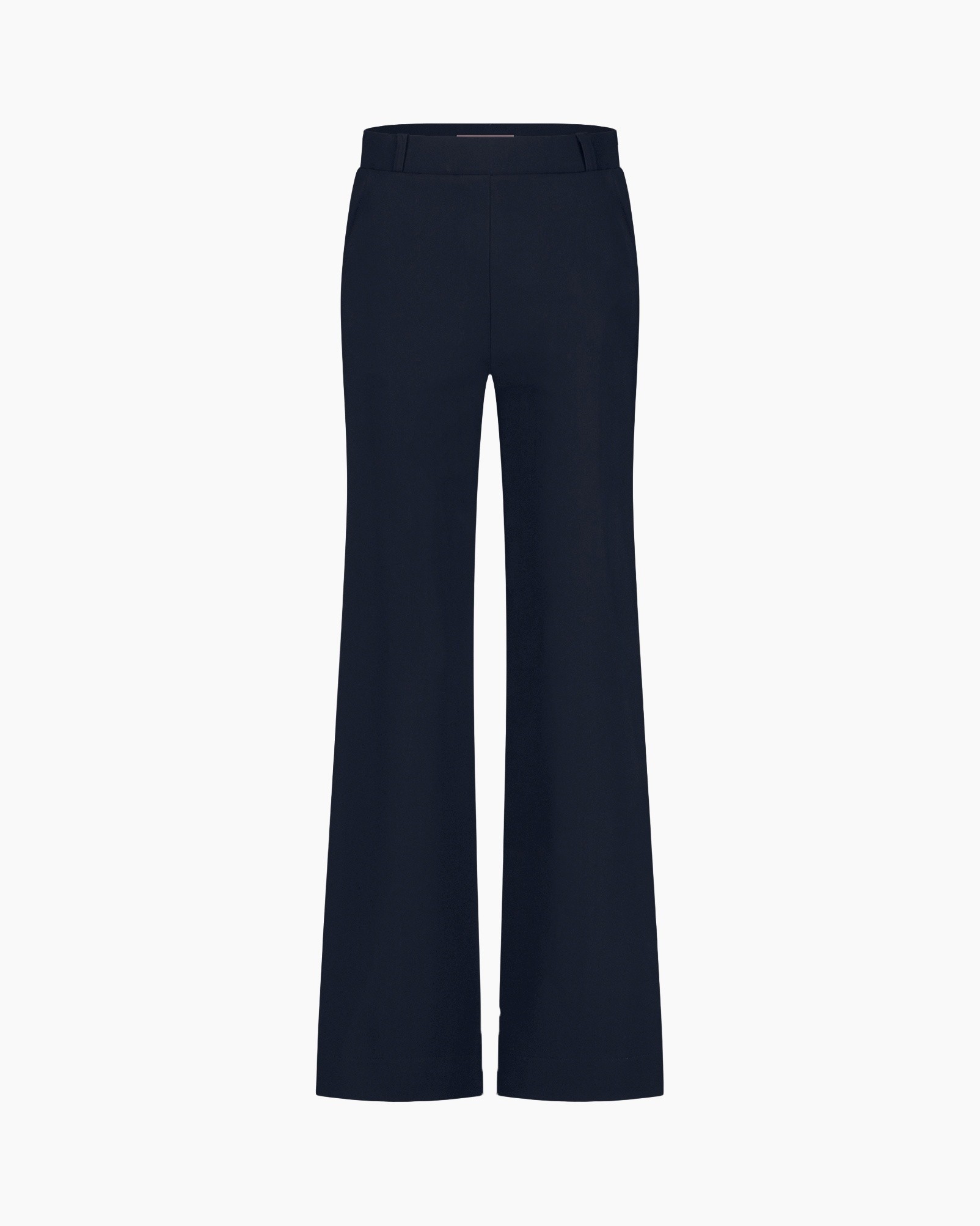 broeken, wijd uitgelegd, nachtblauw, hoge taille, weefsel