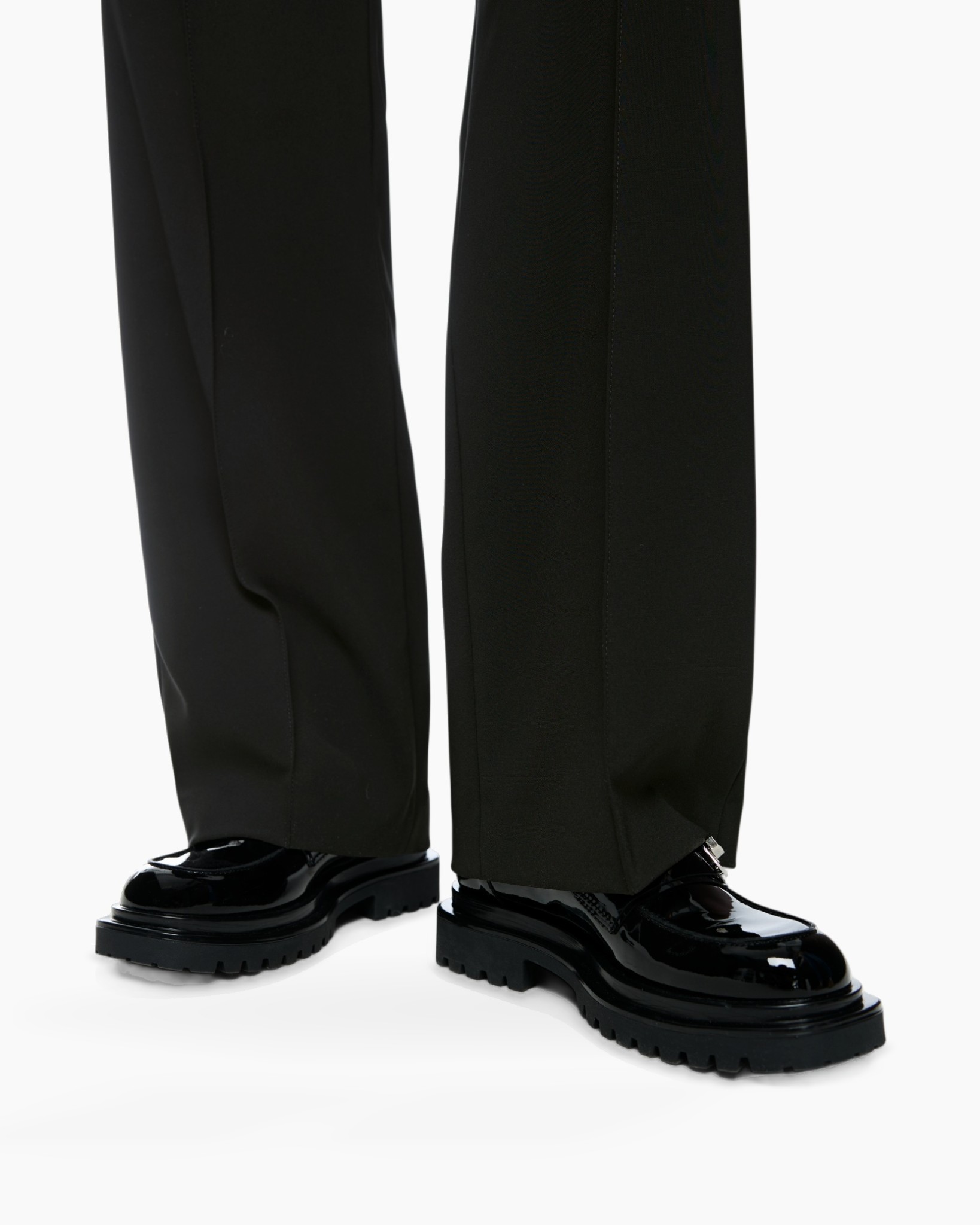 broek, zwart, broek, pakbroek, glanzende schoenen