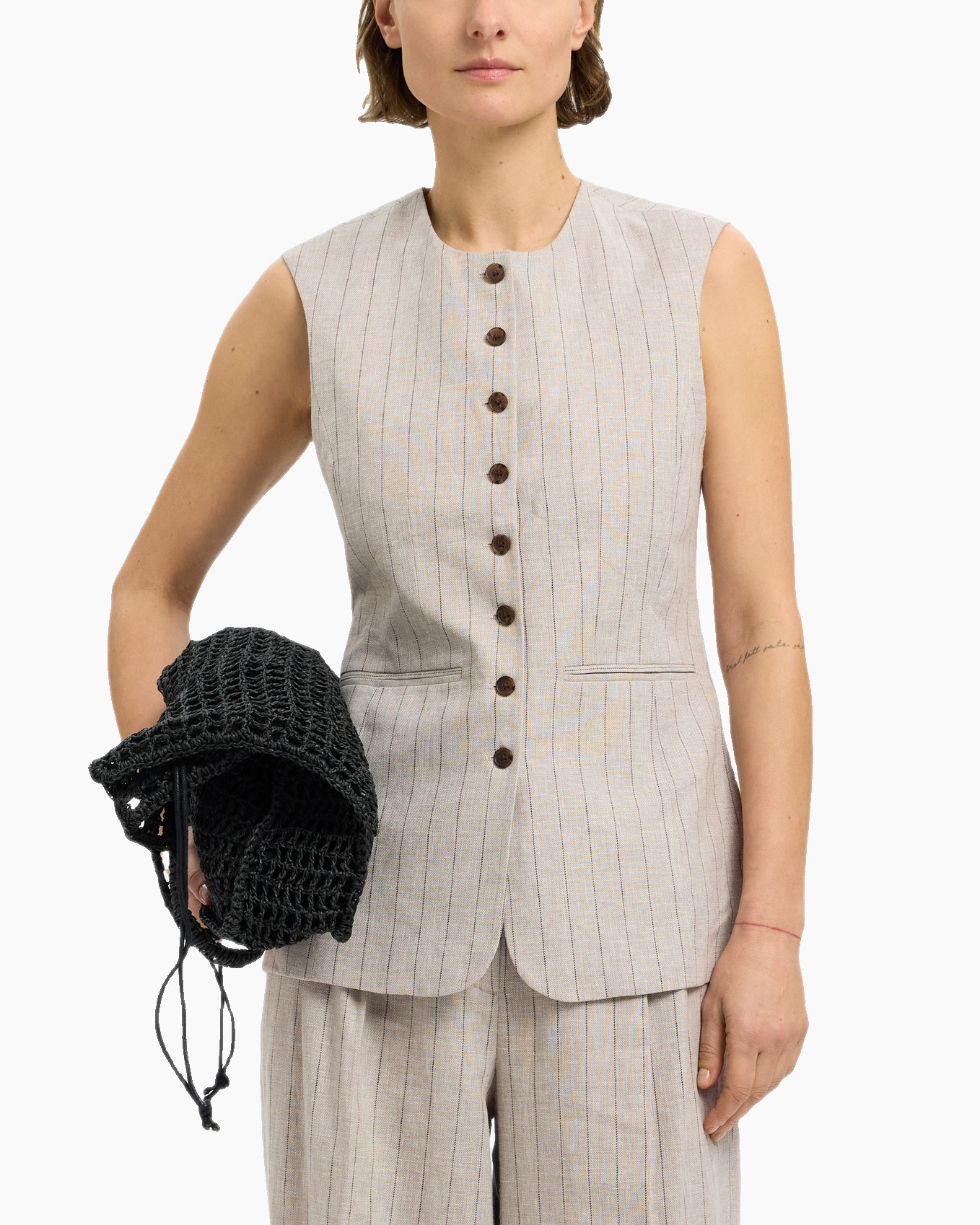 Gilet Vilka Sun Long Vest Ecru