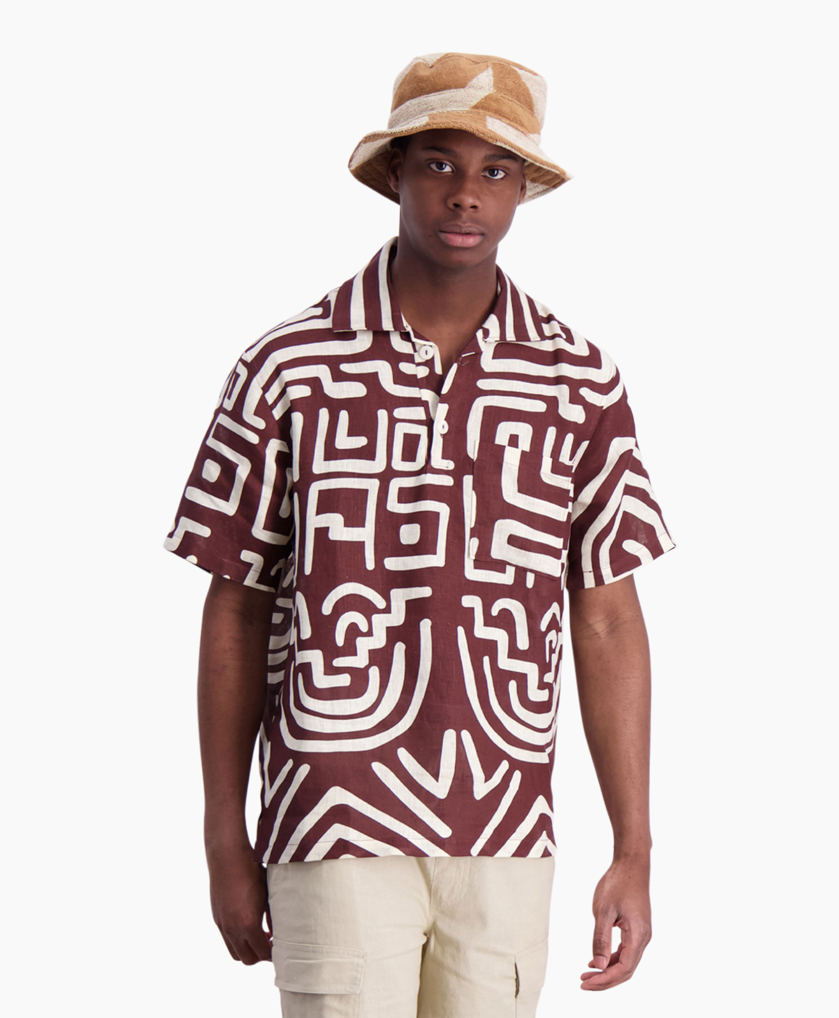 Oas Overshirt Kalahara Girona Linen Print + 2 Kleurig