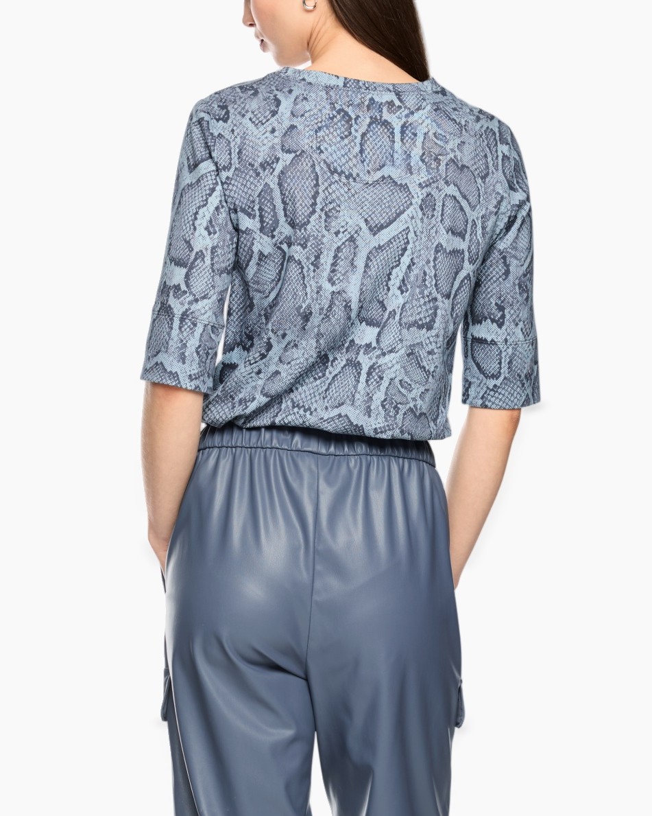 slangenpatroon, python-print, slangenhuid, t-shirt, korte-mouwen
