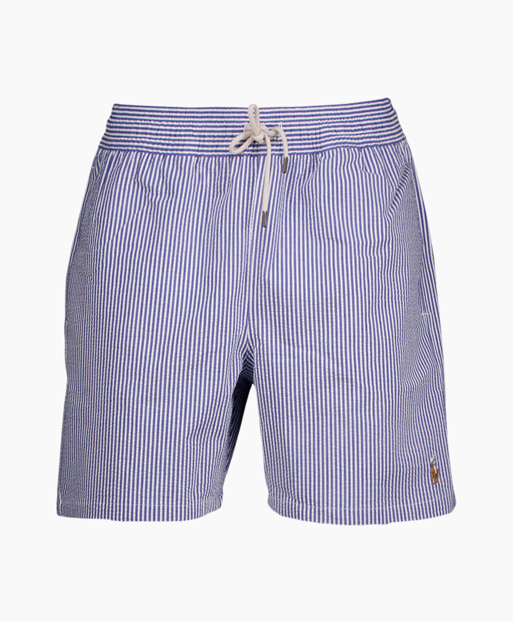 Zwembroek Traveler Seersucker Blauw