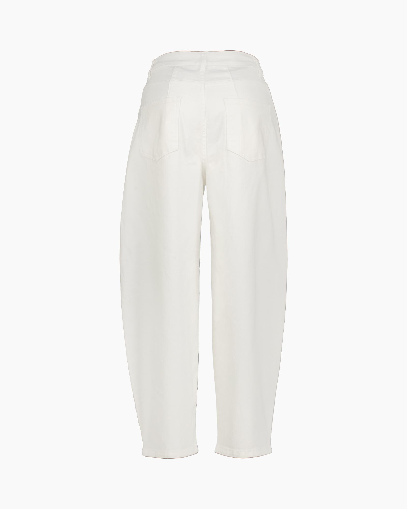 wit, broek, hoge taille, jeans, recht treg