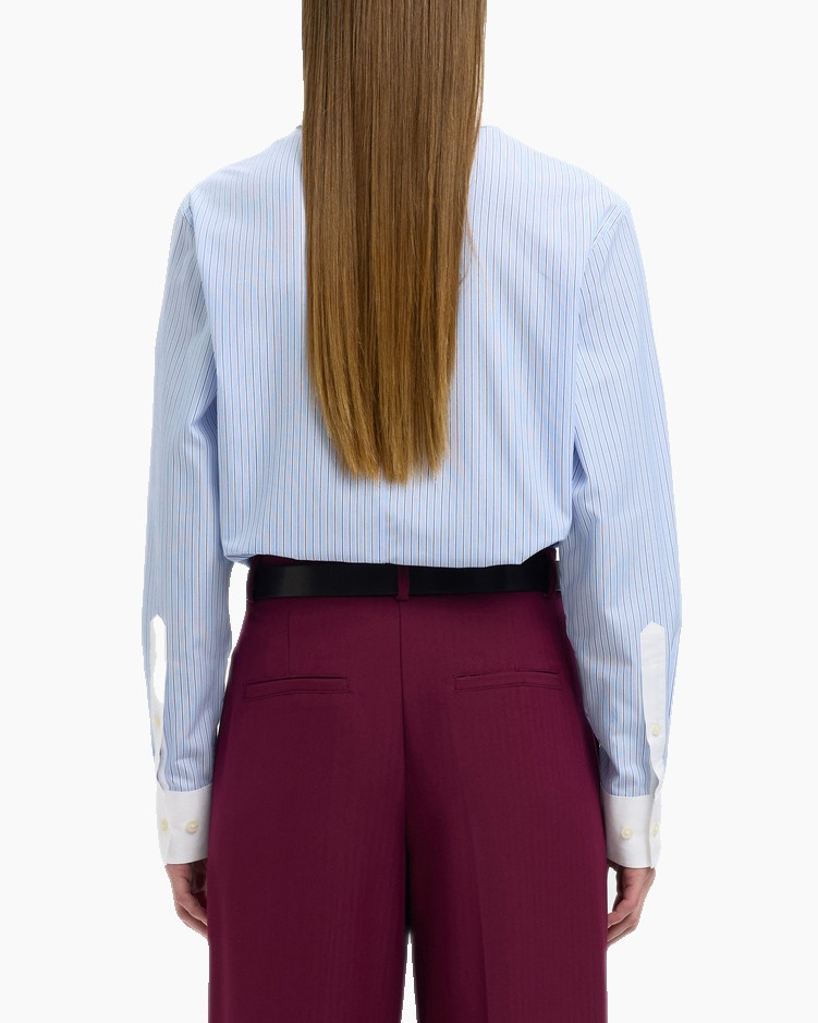 Blouse Ilina  Relaxed Contrast Ls Shirt Blauw