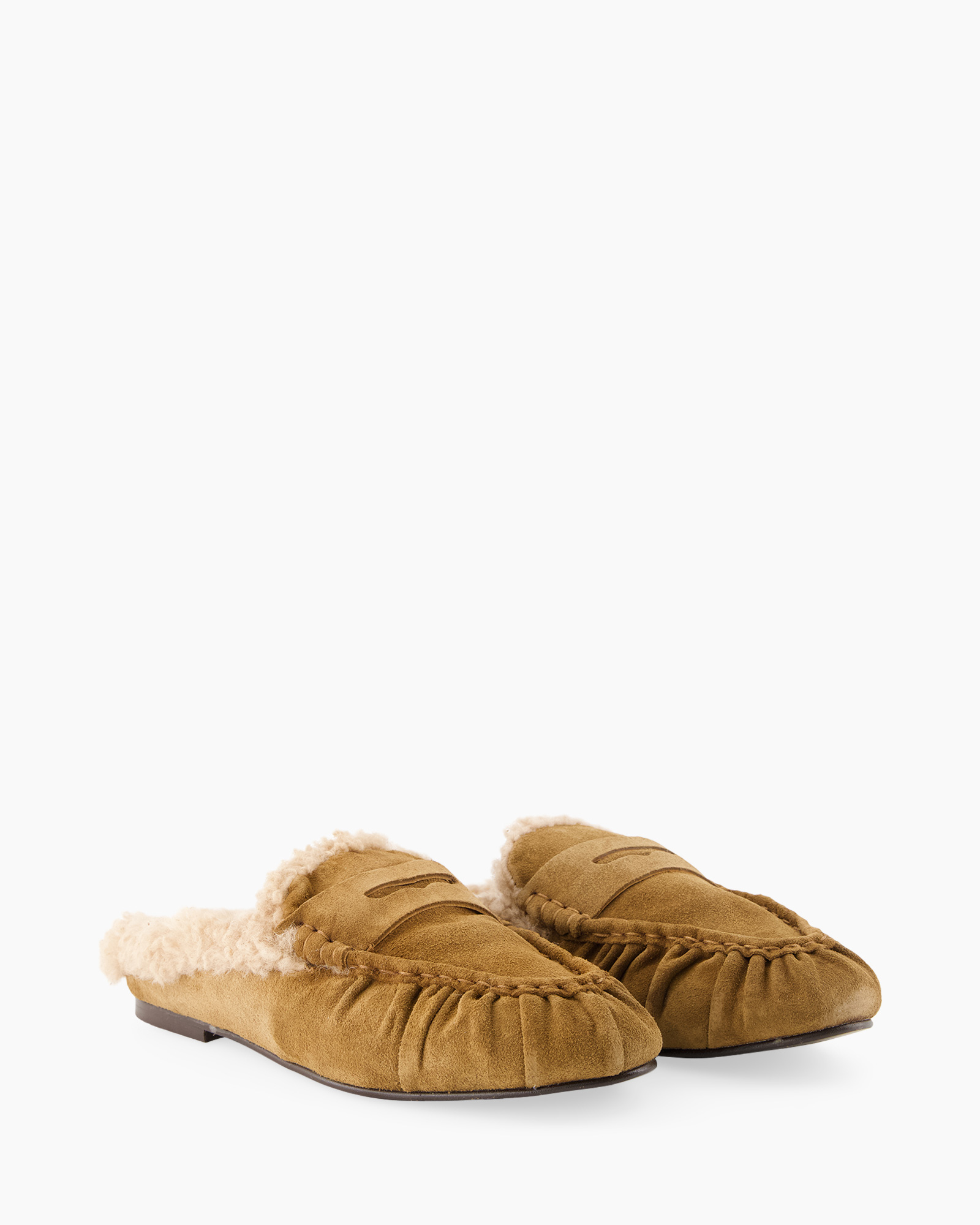 moccassin, schoenlap, shearling, huid, tan