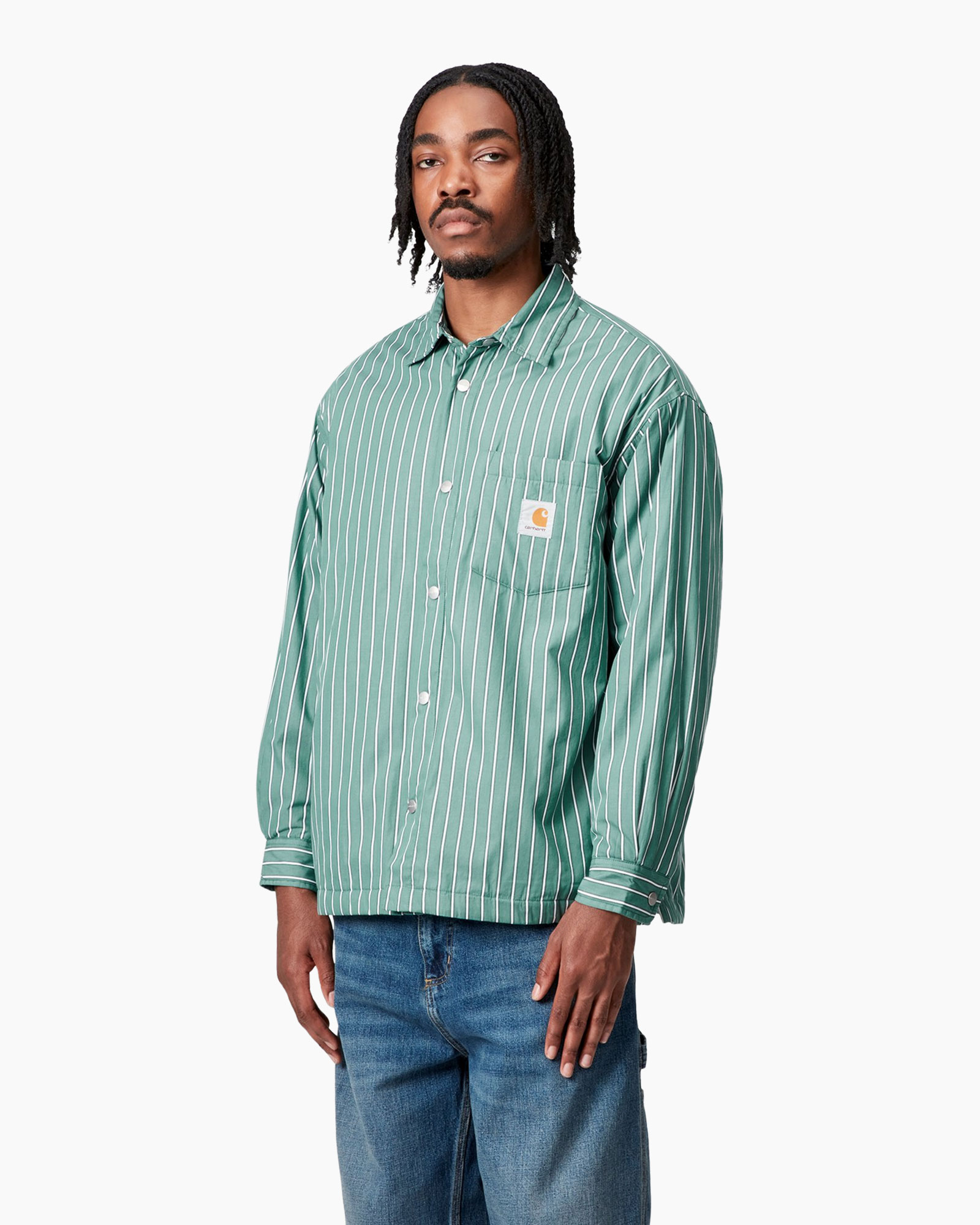 Overshirt Grimsby Shirt Jac Poplin Licht Blauw