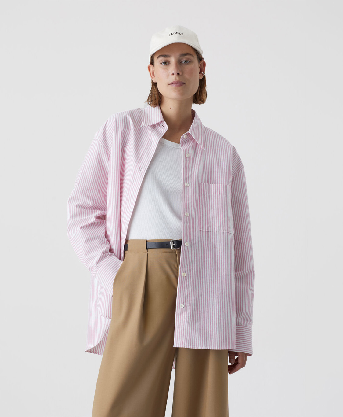 Closed Blouse Shirt With Pockets Pink