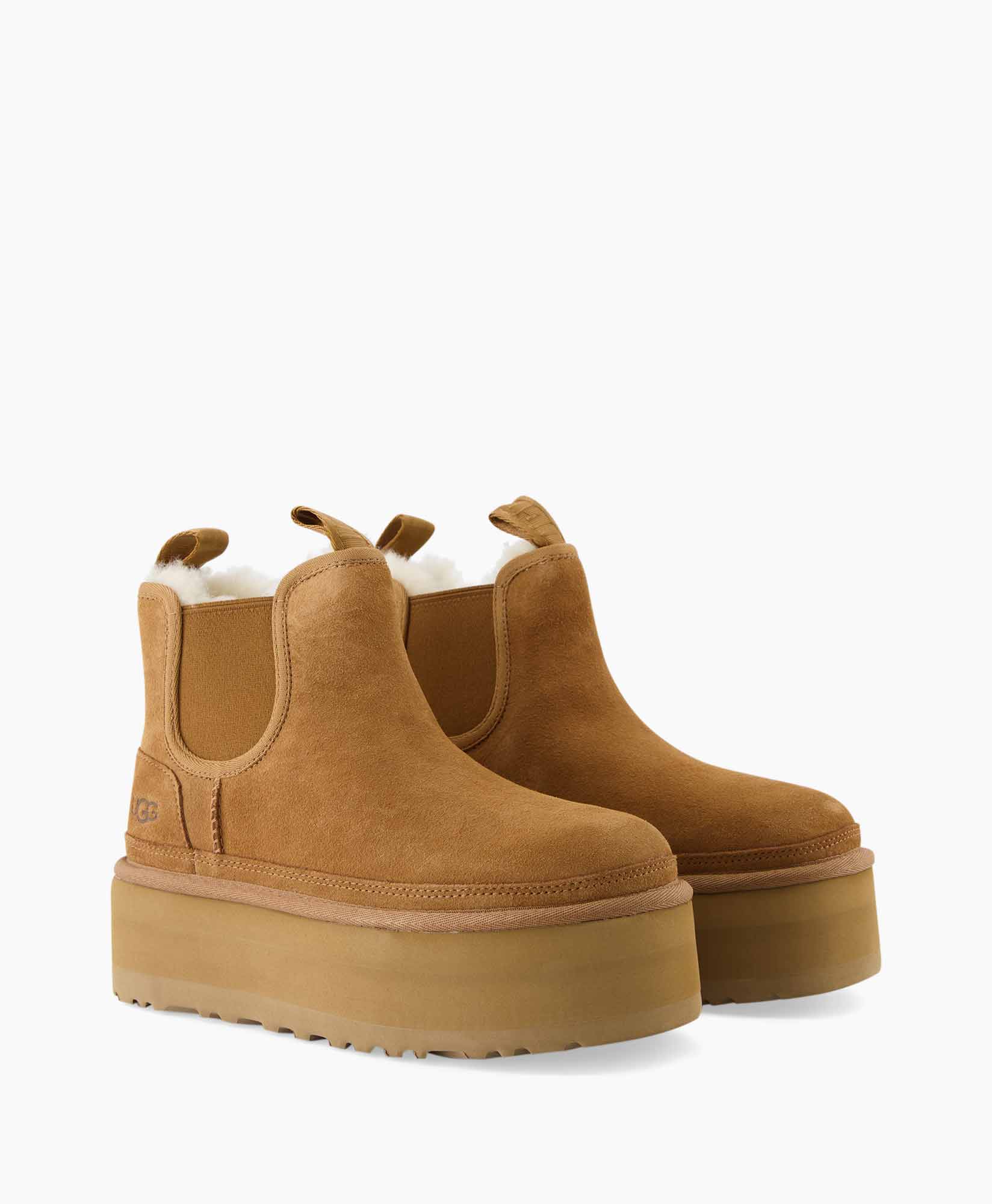 Ugg Enkellaars W Neumel Platform Chelsea Beige
