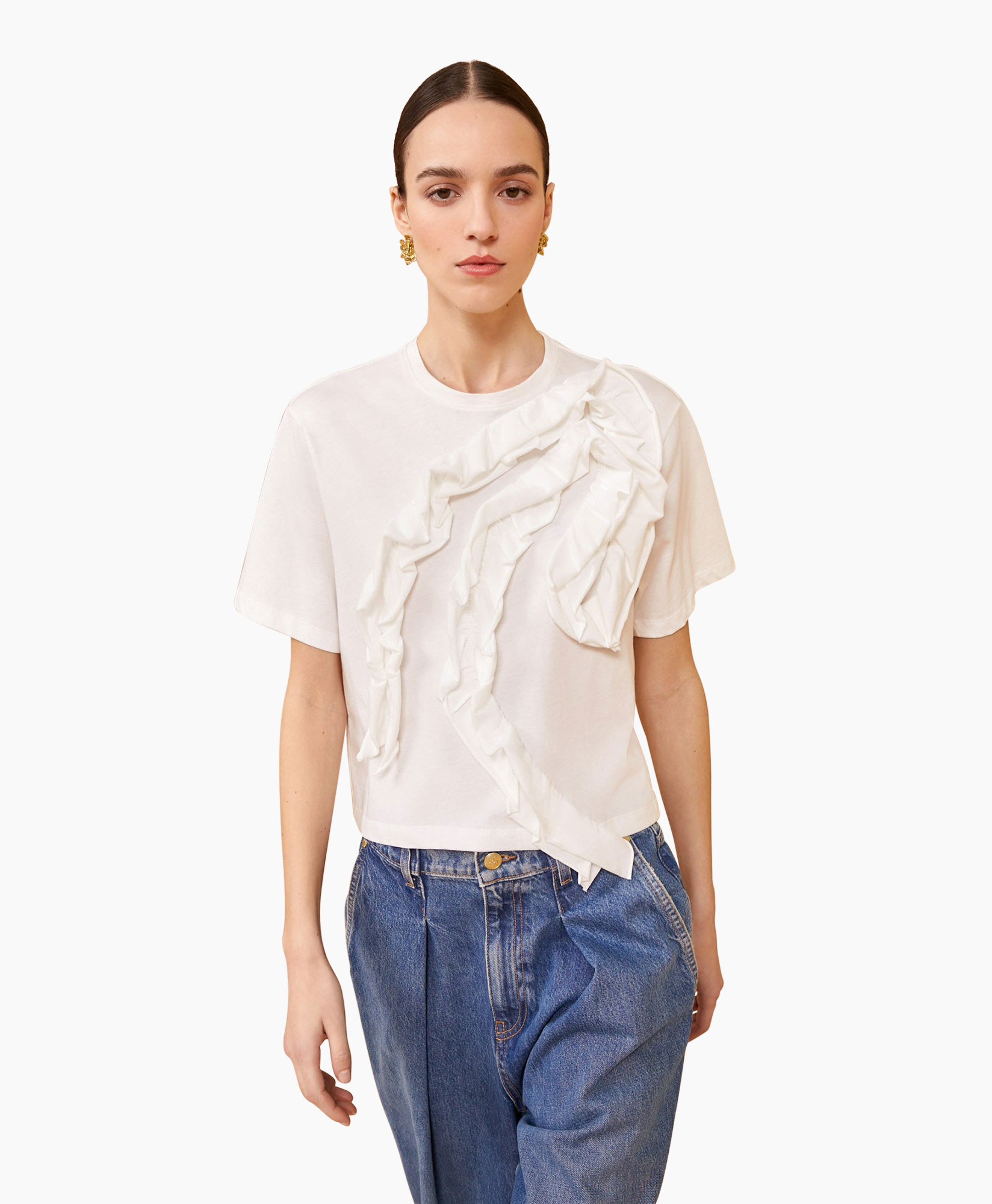 T-shirt Korte Mouw Aris Ecru