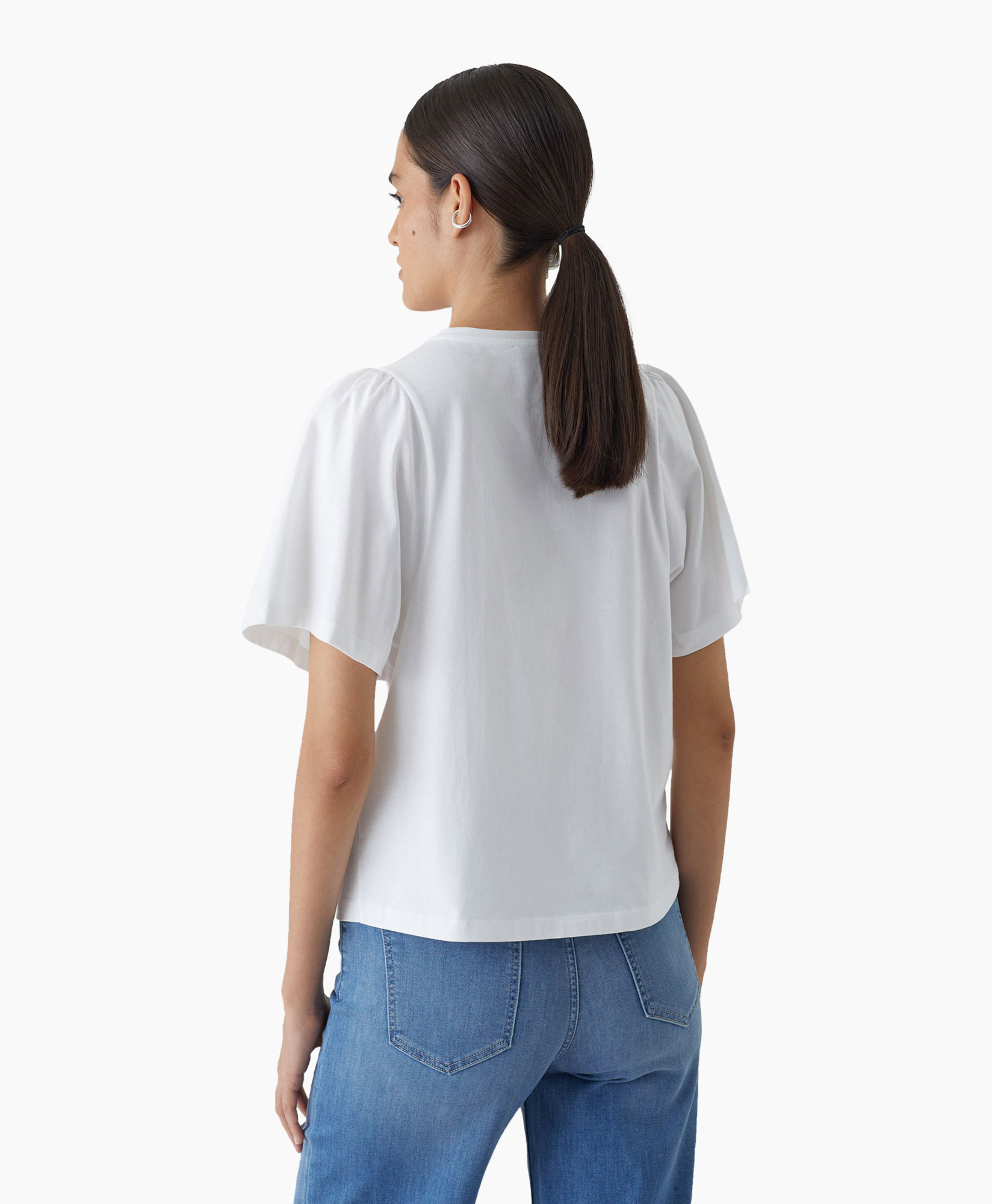 T-shirt Korte Mouw Modern T-shirt Wit