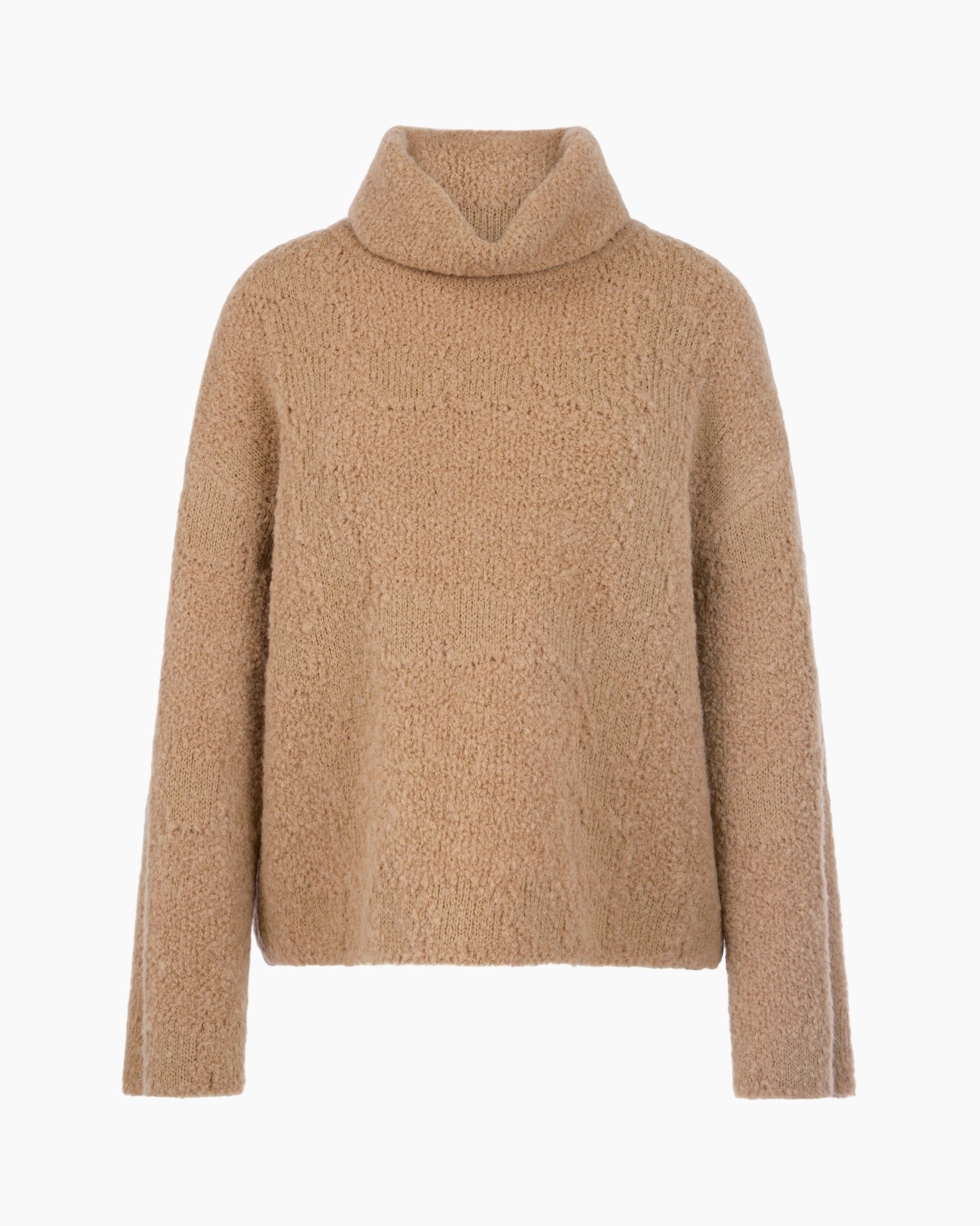 turtleneck, teddy stof, rolkraag, beige, pullover