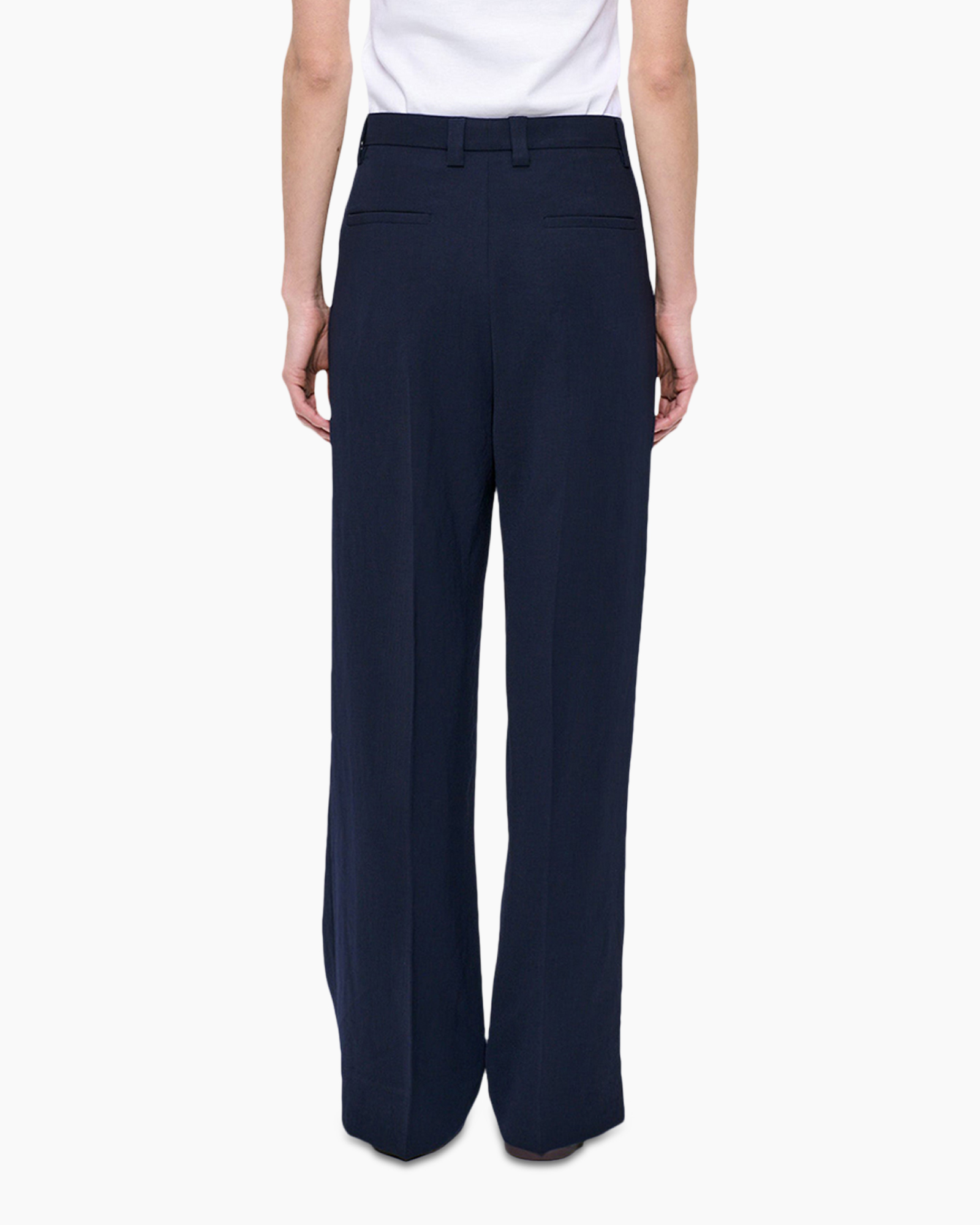 broeken, wijd uitlopend, navy/blauw, broek, formeel