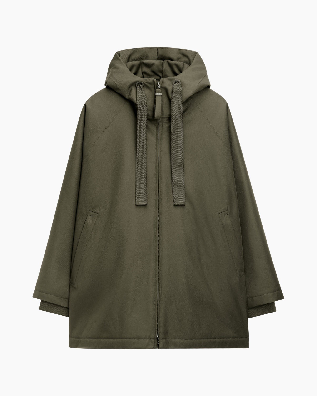 jasparka, capuchon, olijfgroen, ritssluiting, zakken