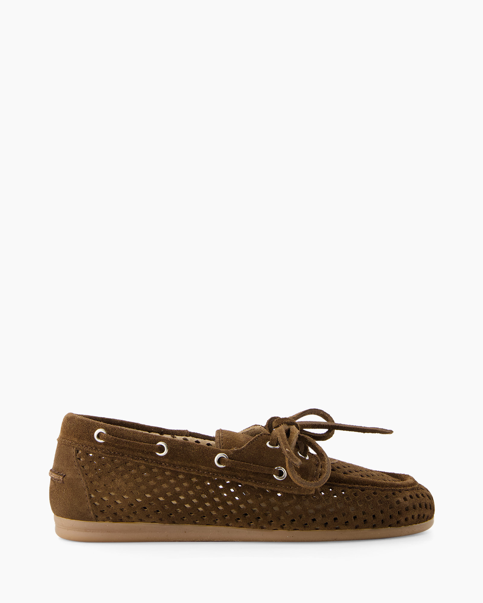 moccasin, loafers, perforated, suede, brown