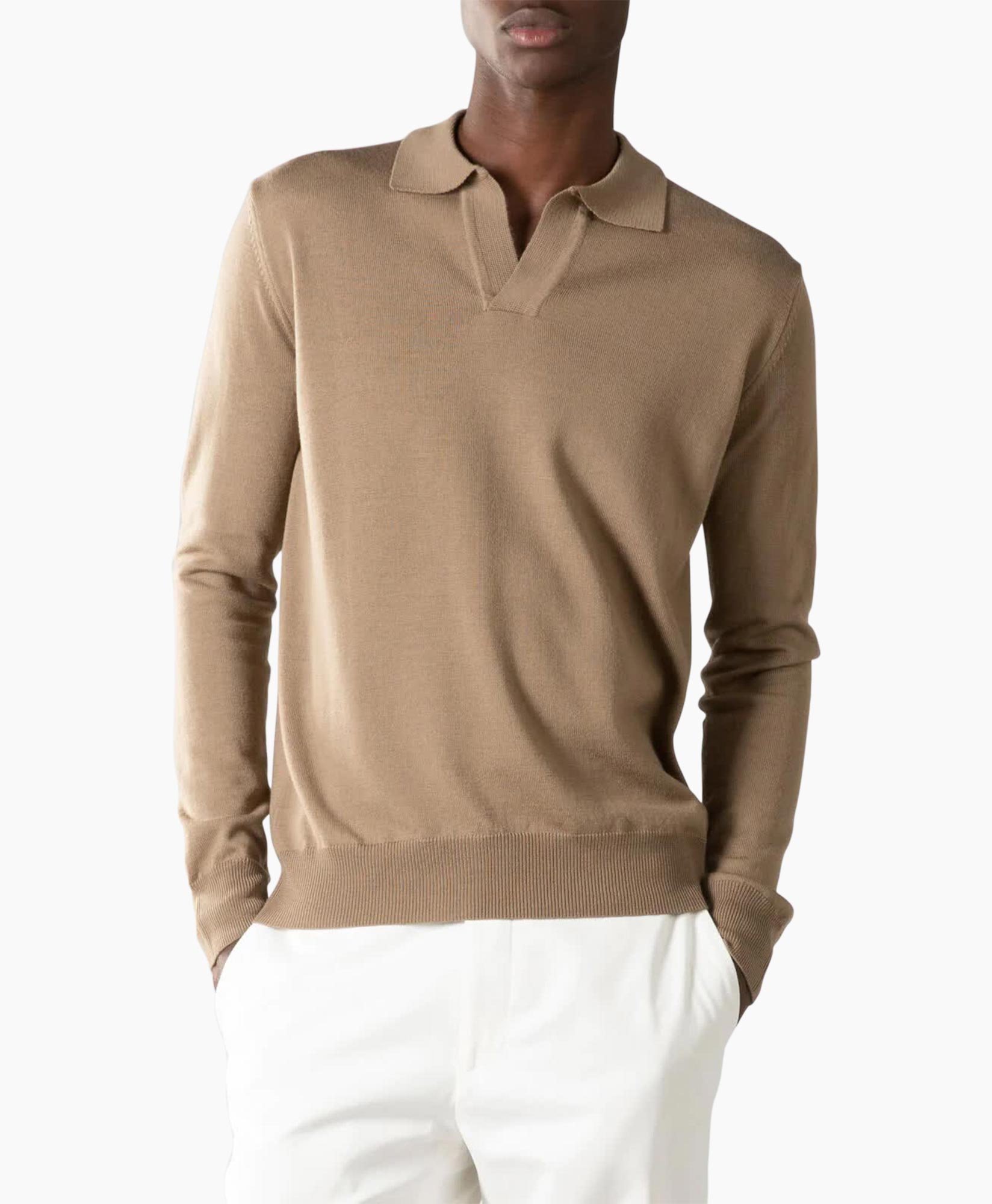 Aurelien Pullover Buttonless Polo L Taupe