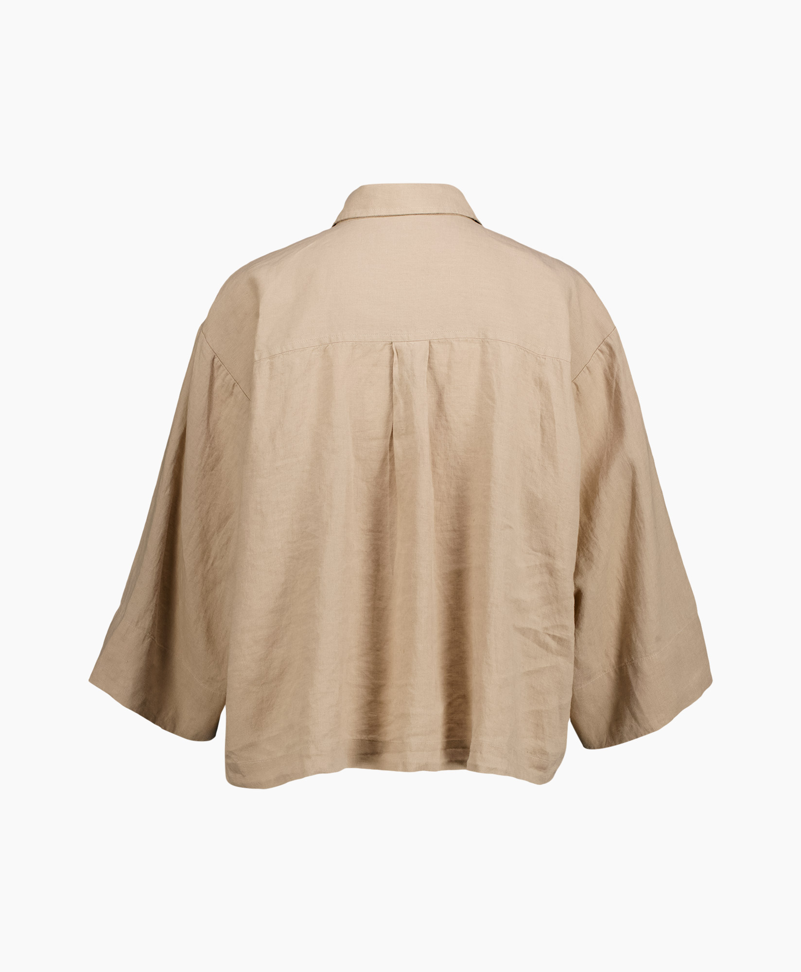 Blouse Washed Linen Licht Grijs