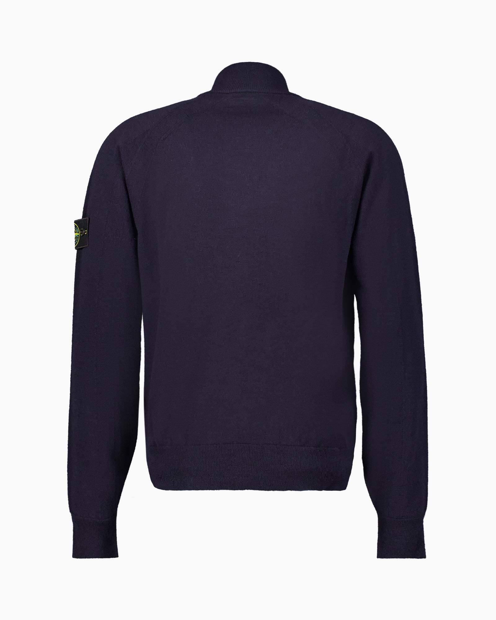 trui, pullover, halve-rits, marineblauw, brei