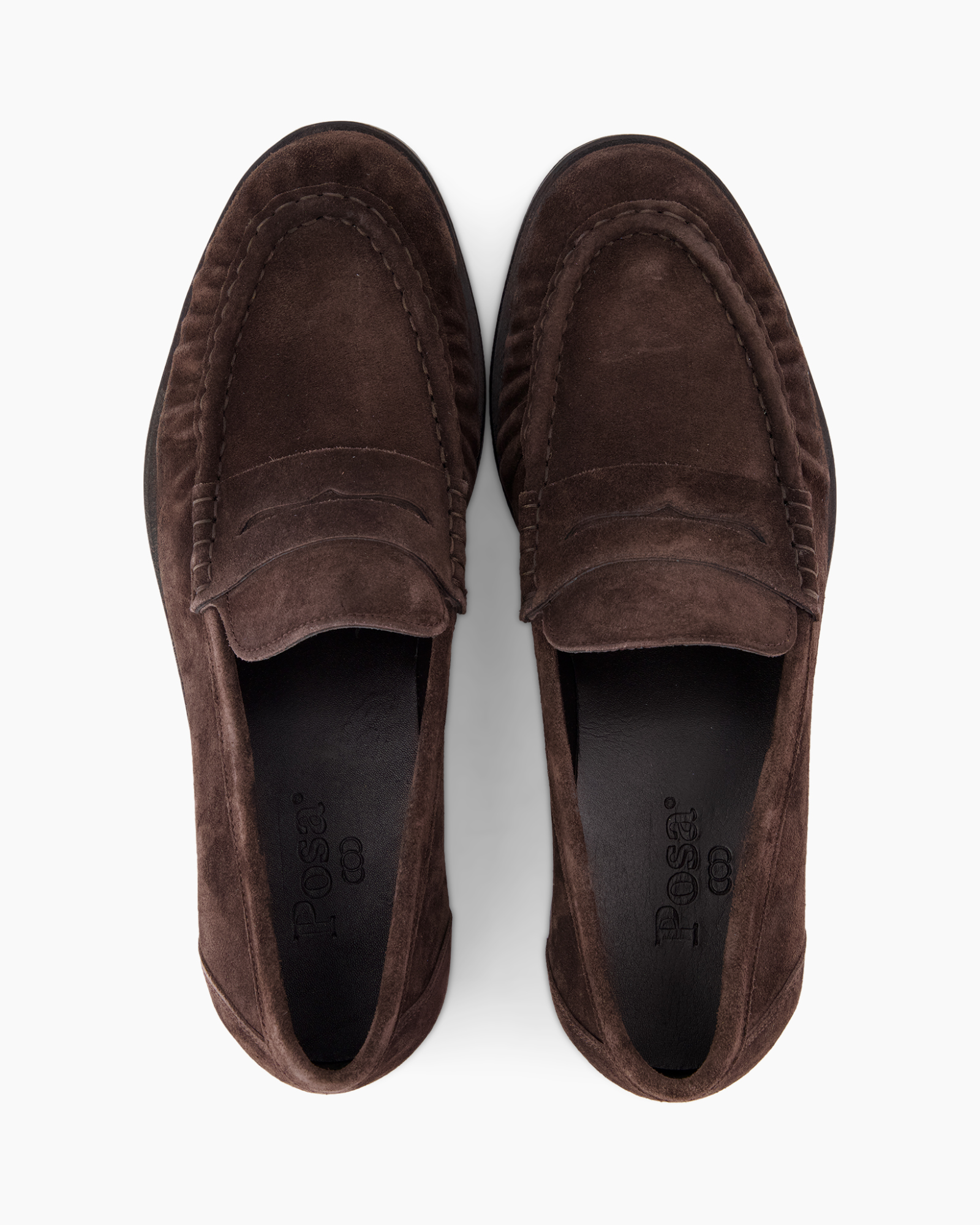 slip-on schoenen, mocassins, bruin, suede, loafers