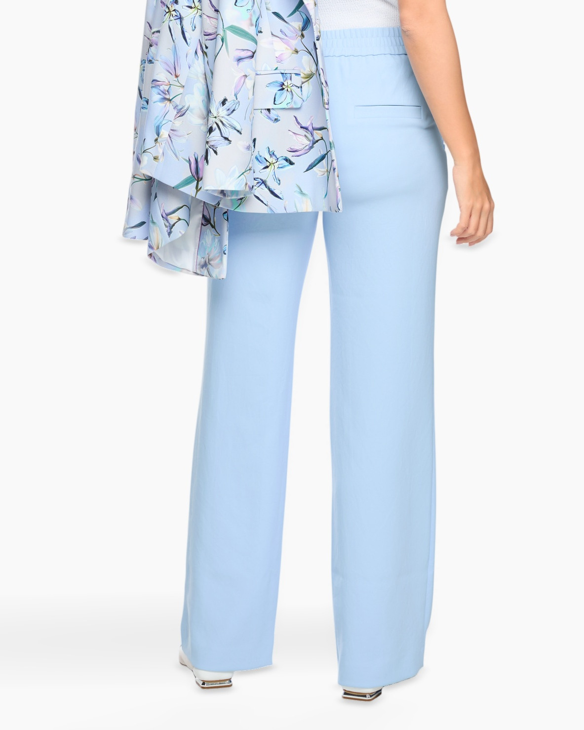 broeken, wijdelings, lichtblauw, pantalon, elastische tailleband