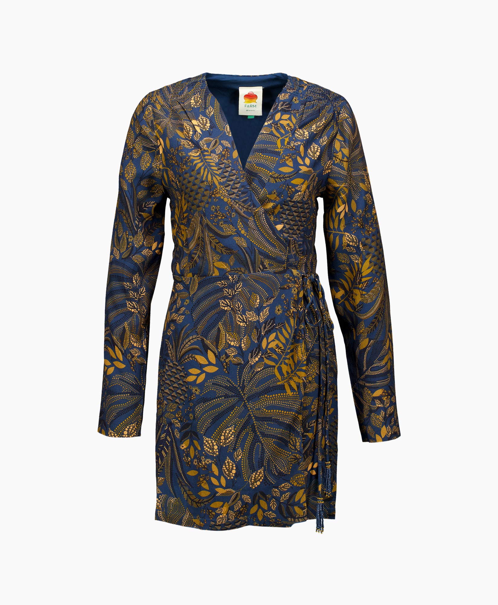 Mini Jurk Dotted Forest Teal Mini Wrap Blauw
