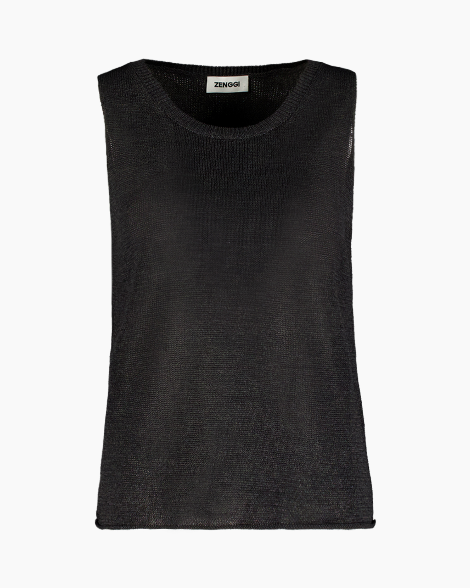 tanktop, slabolos, zwart, brei, top