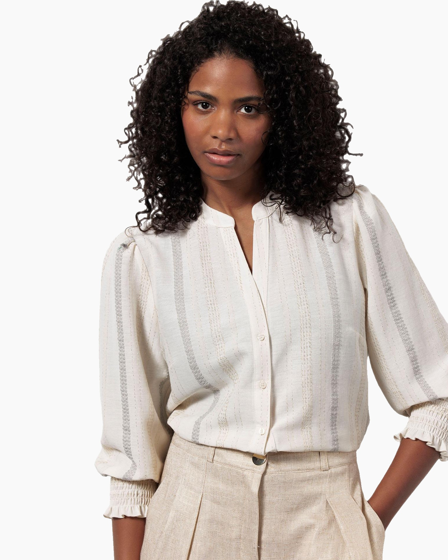 Blouse Louisa Jacquard Blouse Rood