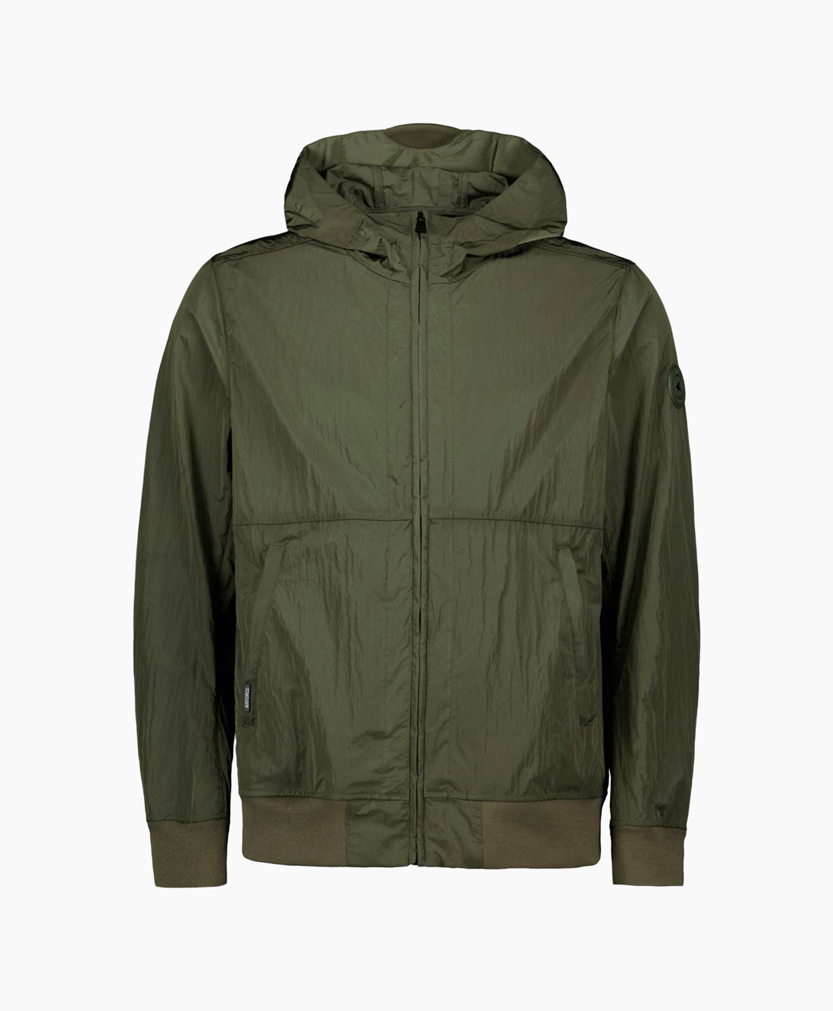 Airforce Jack Waxed Crincle Jacket Groen