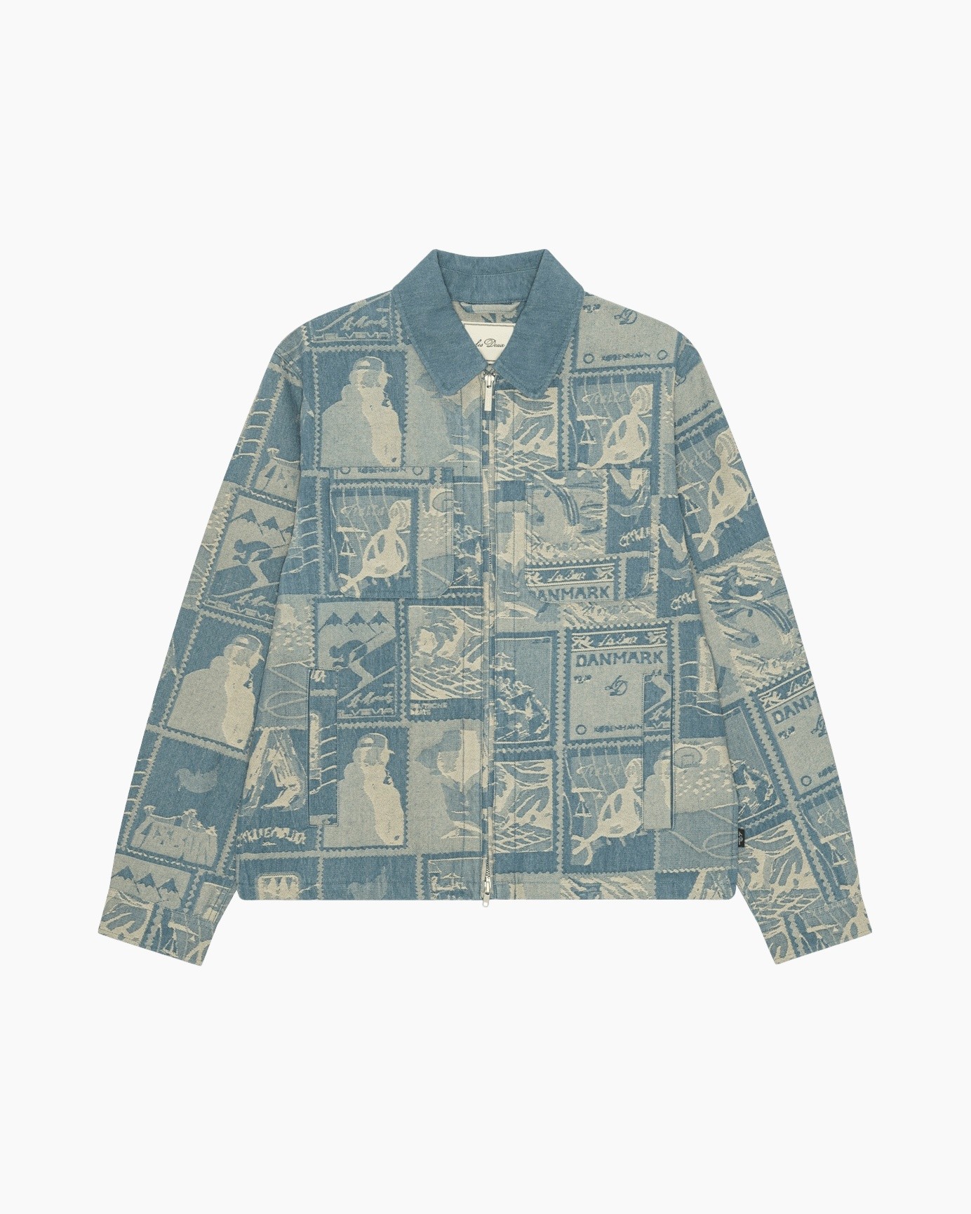 jacket, rits, patchwork, denim, patroon