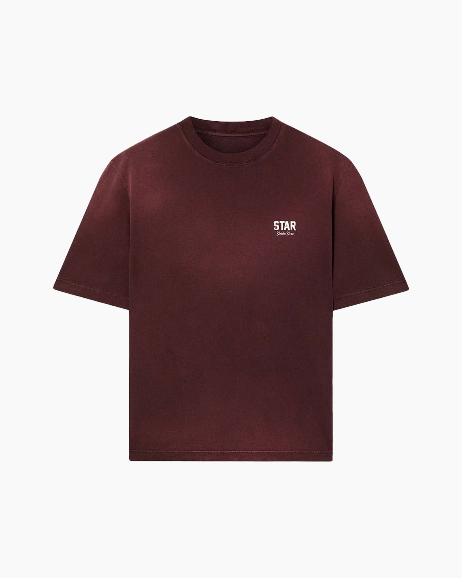t-shirt, korte mouw, burgundrood, effen kleur, kleine logo