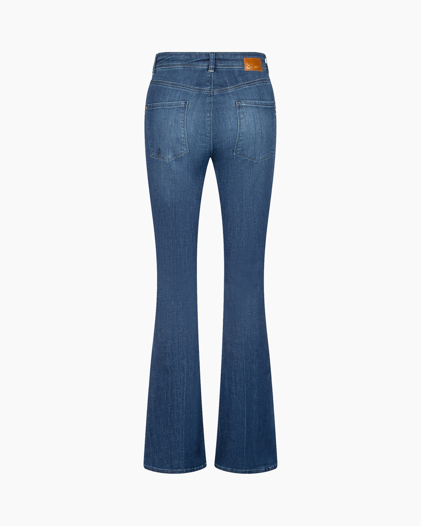 spijkerbroek, flare jeans, denim, blauw, hoog taille