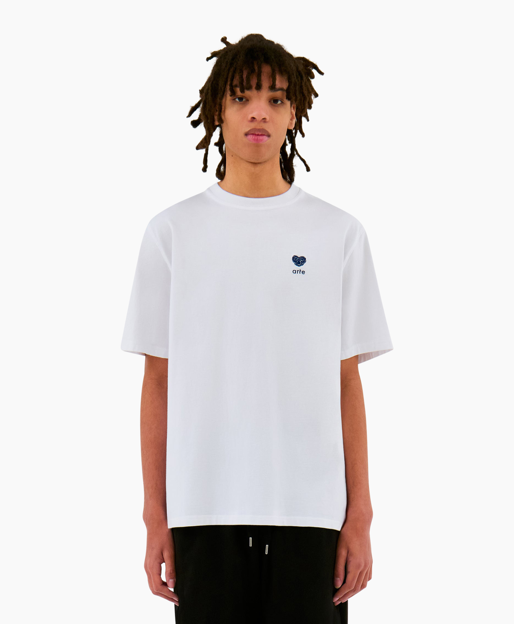 T-shirt Korte Mouw Heart Flower Logo T-shirt Wit