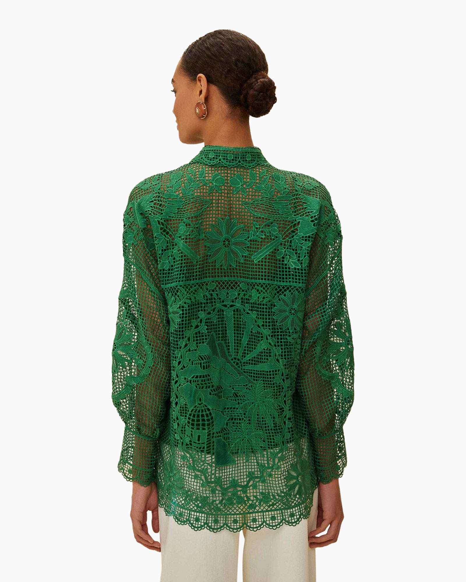 Blouse Landscape Guipere Groen