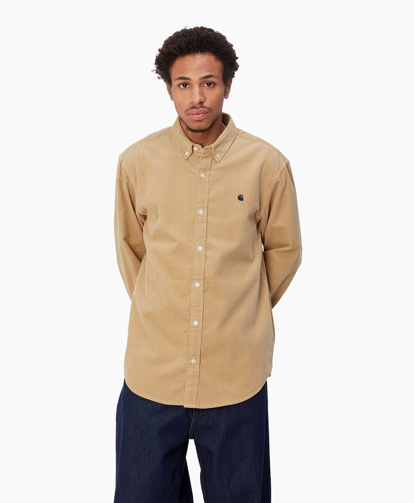 Overhemd L/s Madison Fine Cord Beige