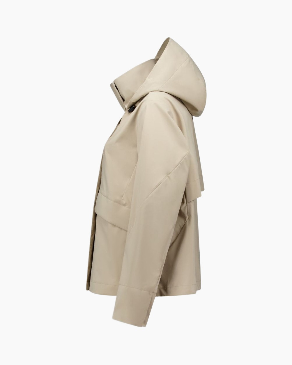 jas beige, gewatteerde capuchonjas, polyester, lange mouwen, casual buitenlaag