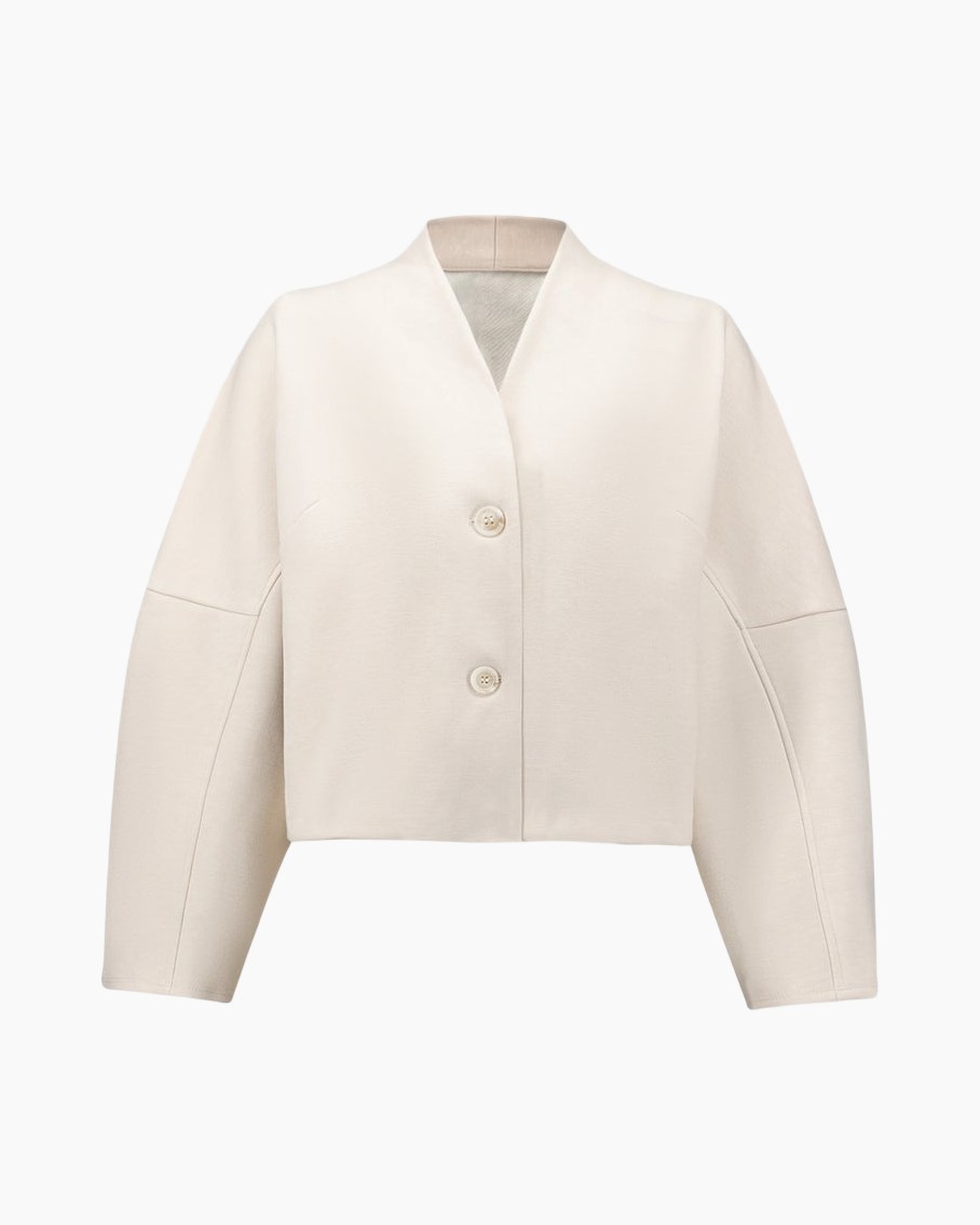 jascket, blazer, crème, twee knopen, korte