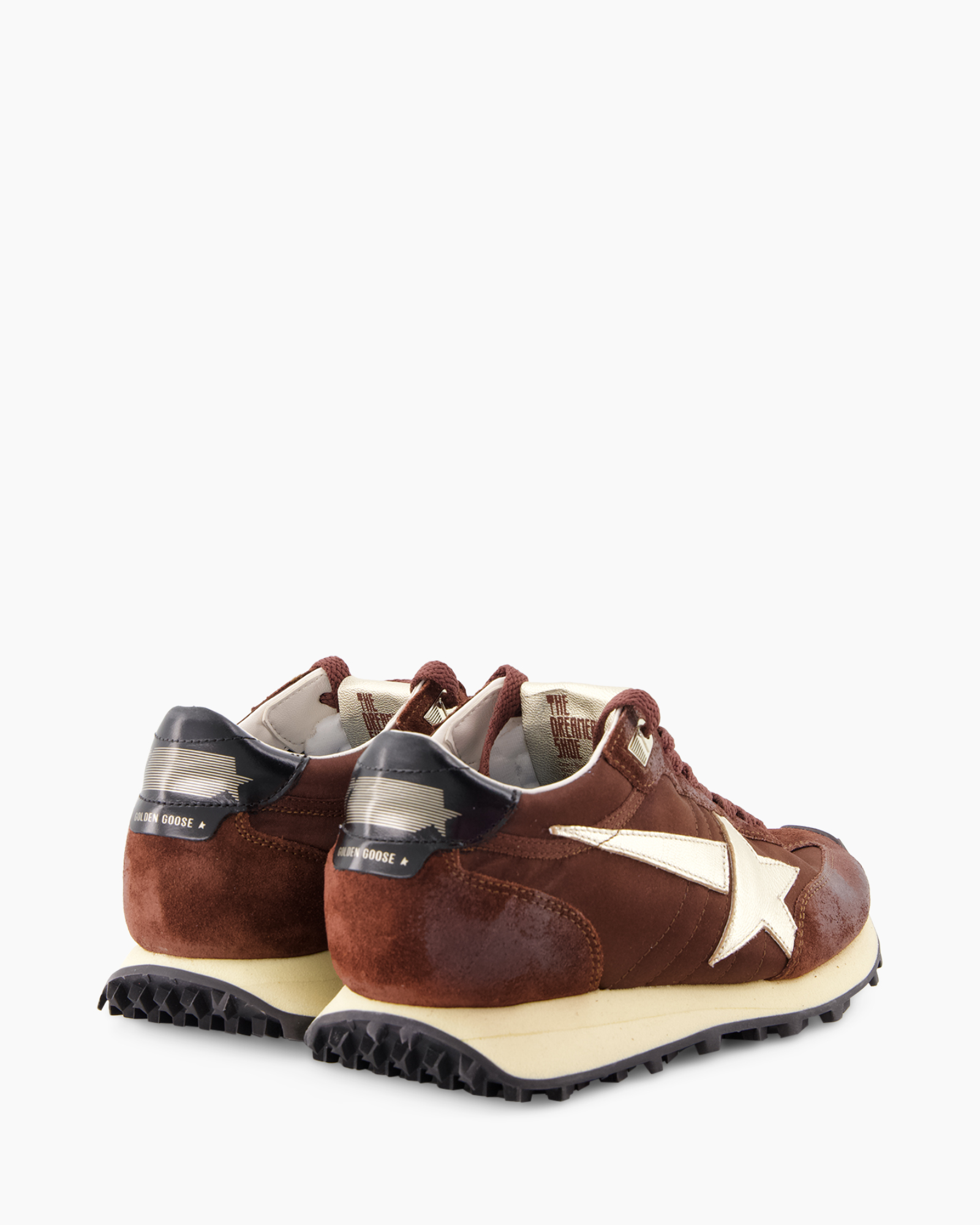 sneakers, bruin, suede, ster logo, retro zool