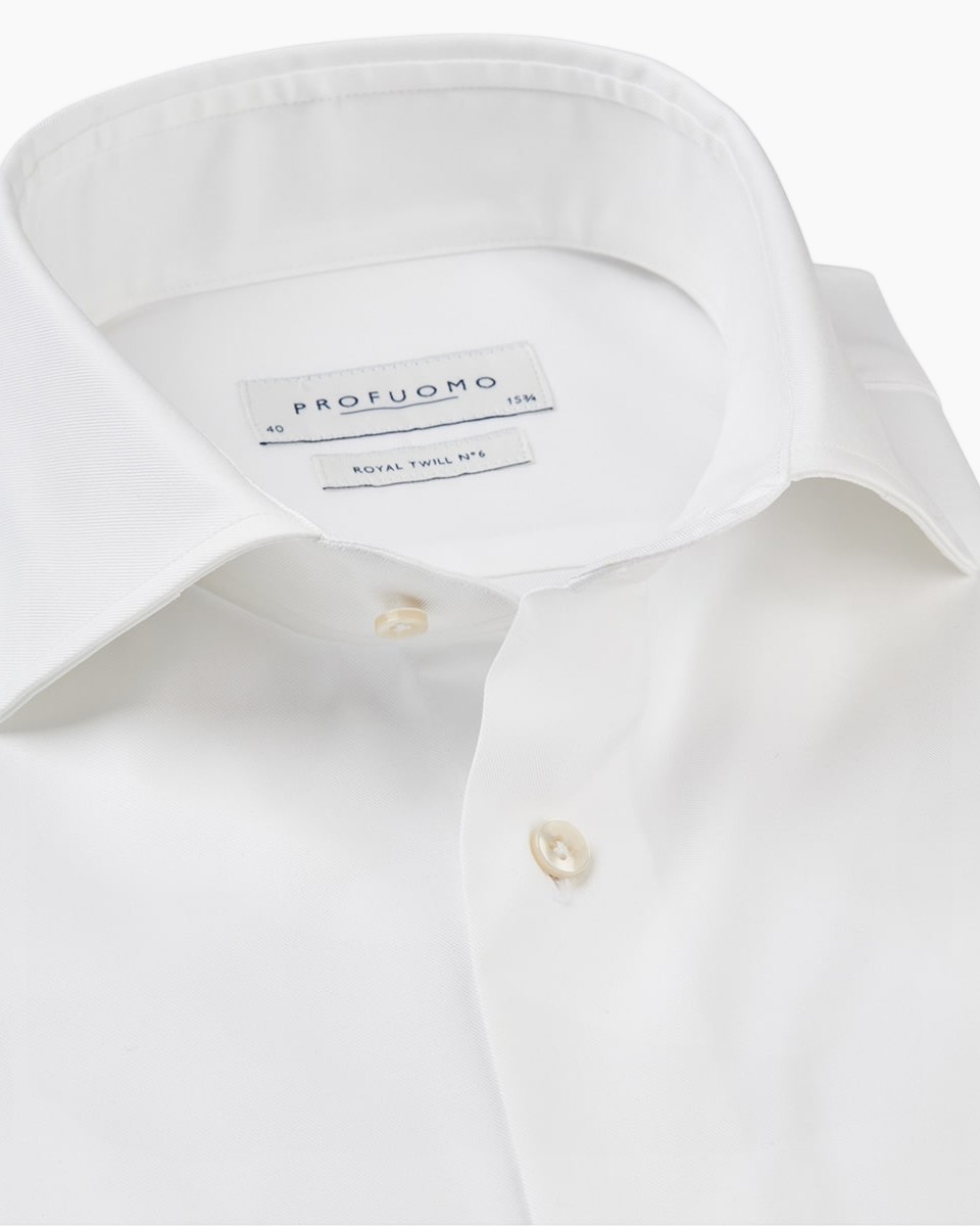 witte shirt, overhemd, katoen, lange mouwen, kraag