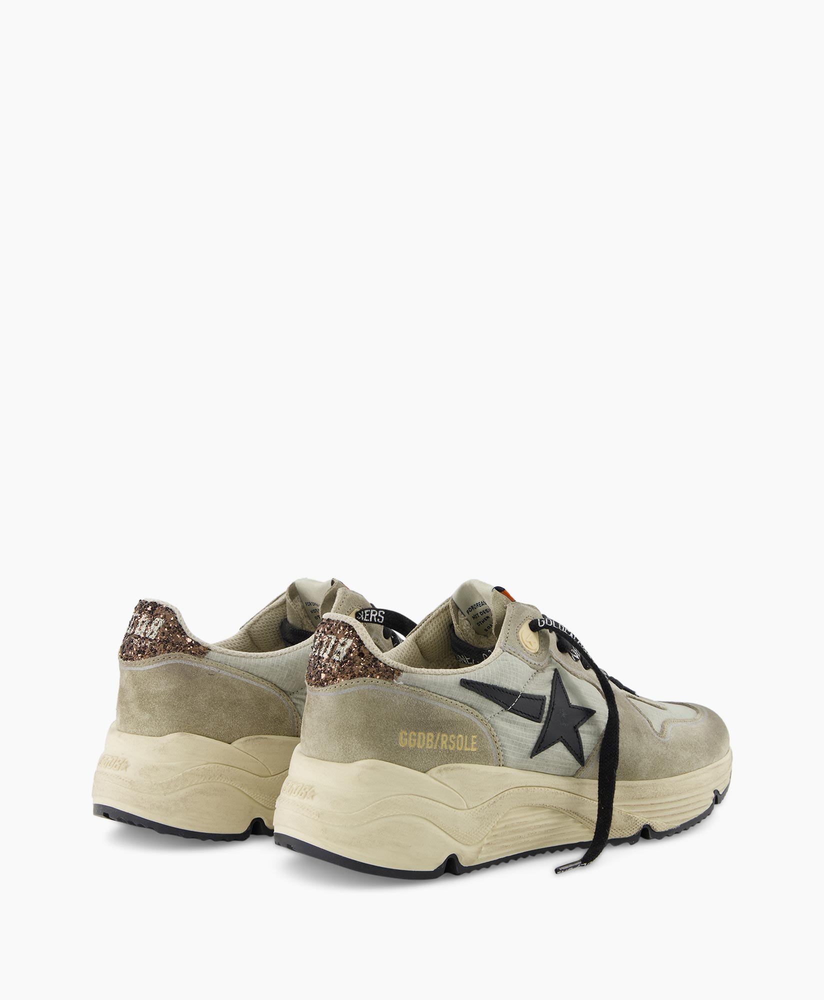 Sneaker Running Sole Nylon Upper Toe Box Suede Toe Taupe