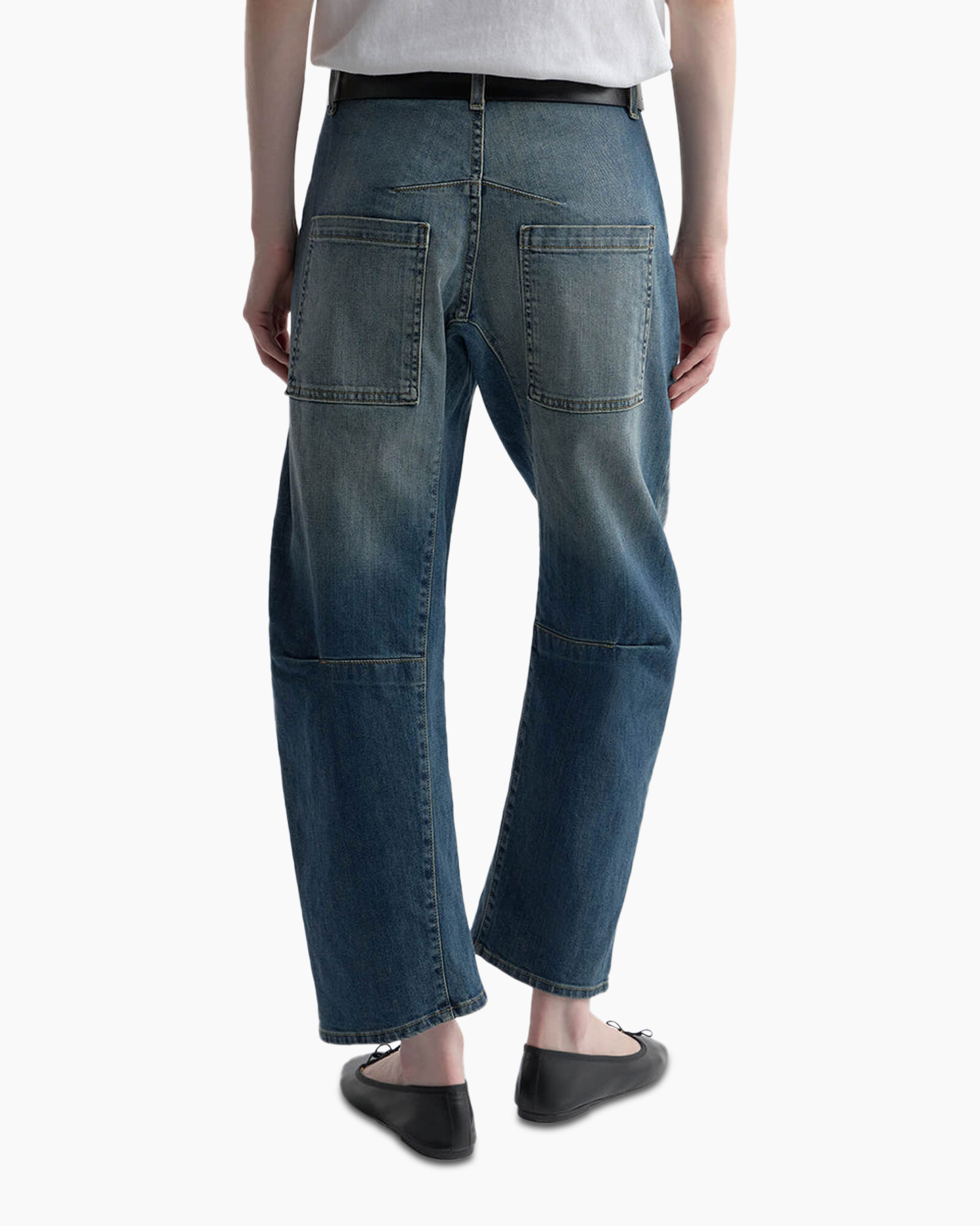 spijkerbroek, denim, rechte pasvorm, zakken, middelhoge taille