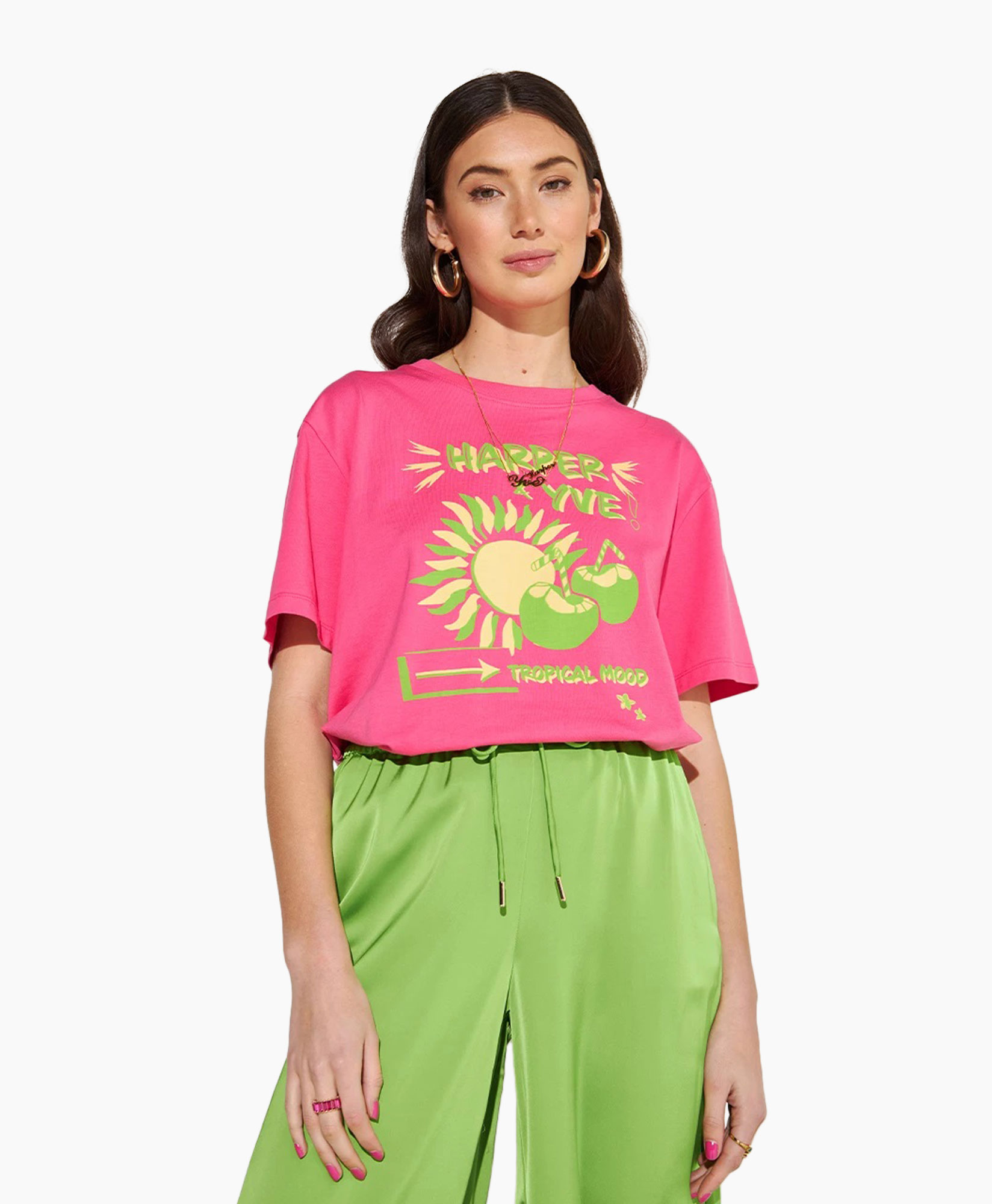 T-shirt Korte Mouw Tropical-ss Roze